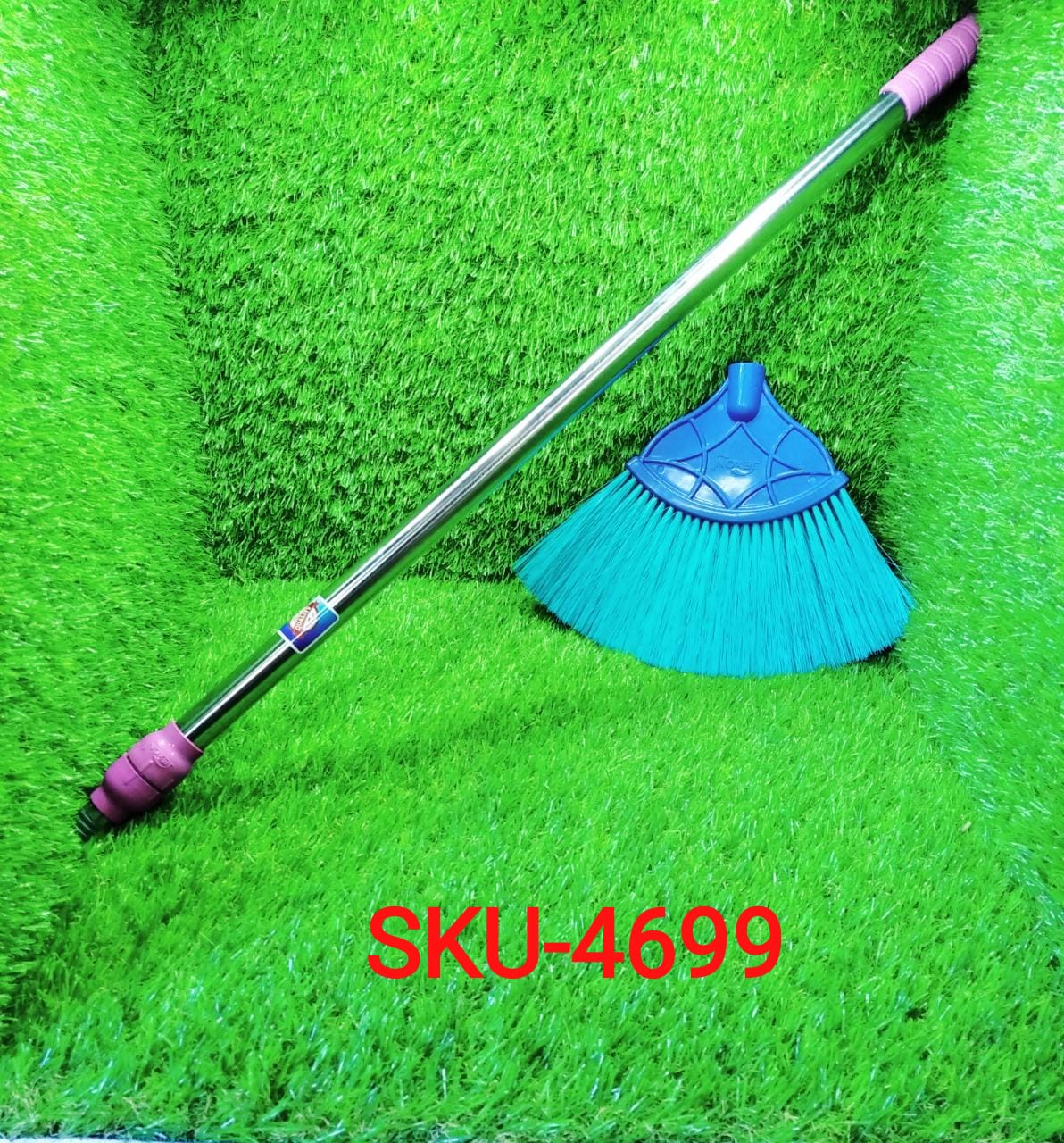 Broom with Long Stainless Steel Rod and Extendable Cobweb Cleaner Stick - Image 7