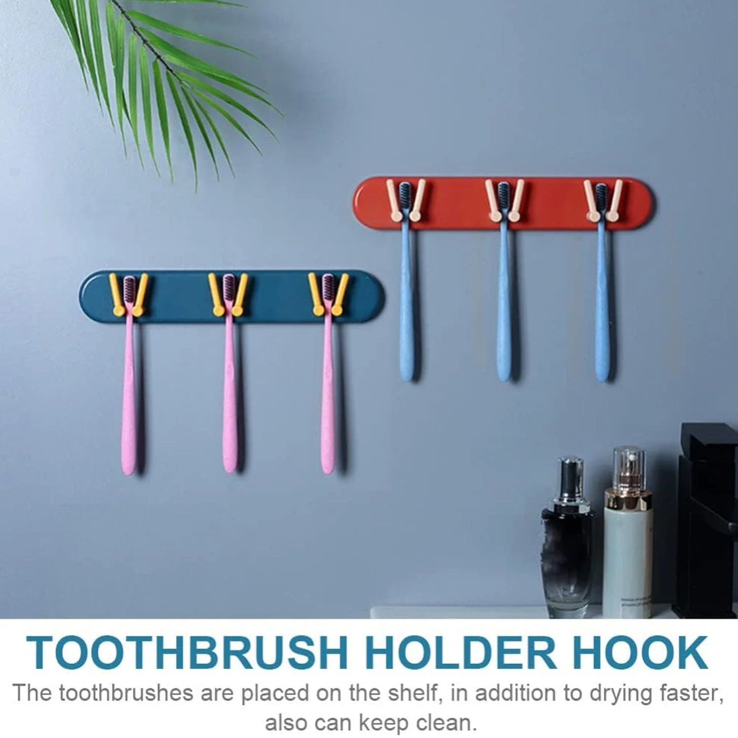 Toothbrush Holder Plastic Bathroom Accessories Organizer Hooks (1pc) - Image 3