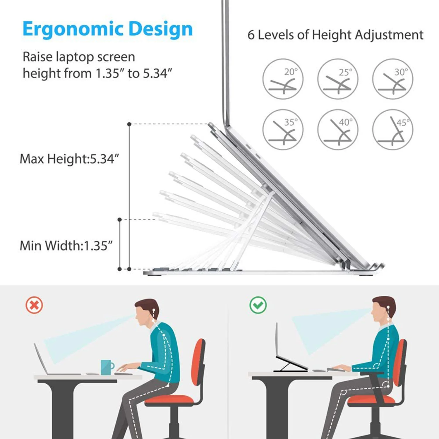 Adjustable, Portable & Foldable Laptop Stand Compact and Convenient for Easy Use - Image 6