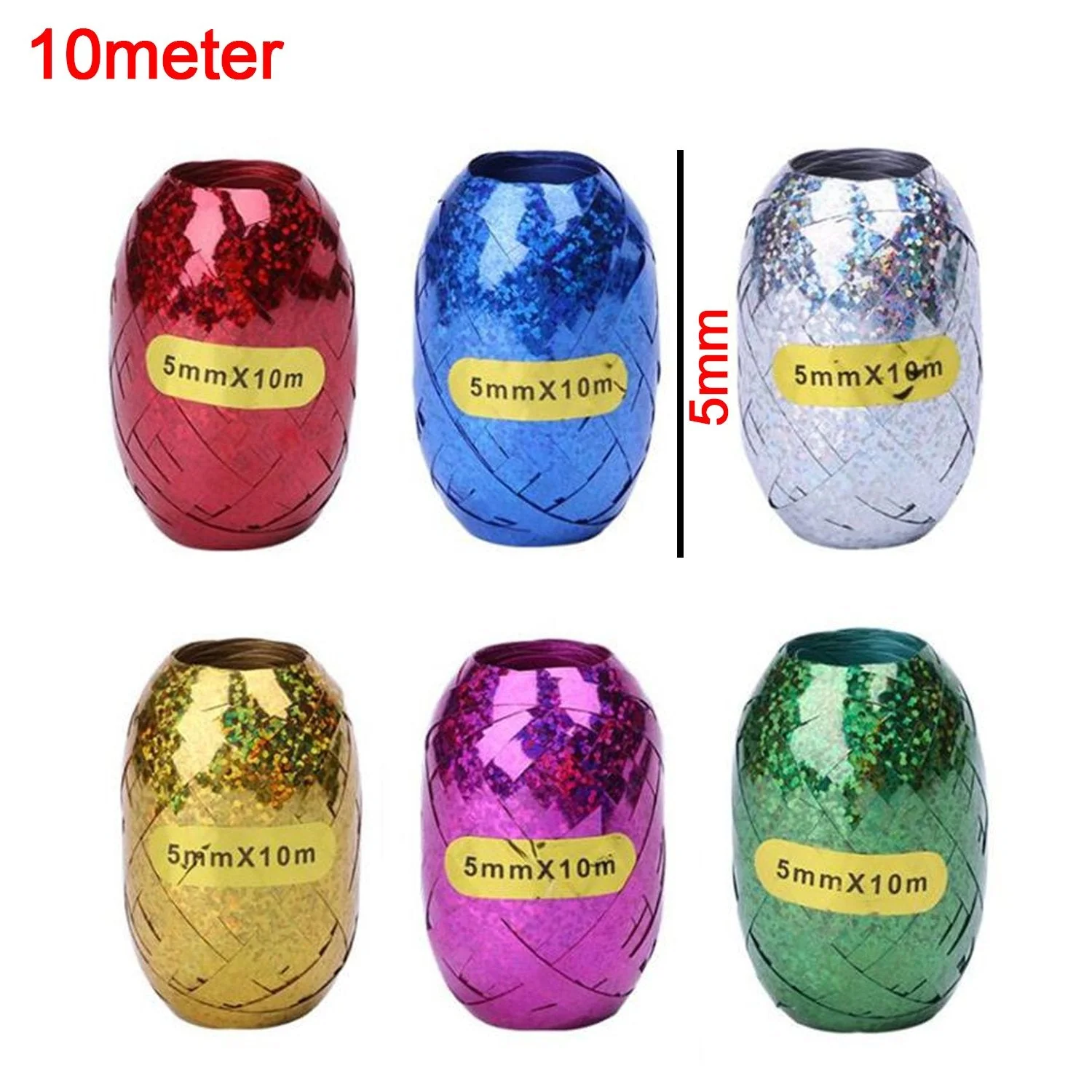 Curling Balloon Ribbon Roll for Gifts, Balloons & Crafts Pack of 6 (Multicolor) - Image 5