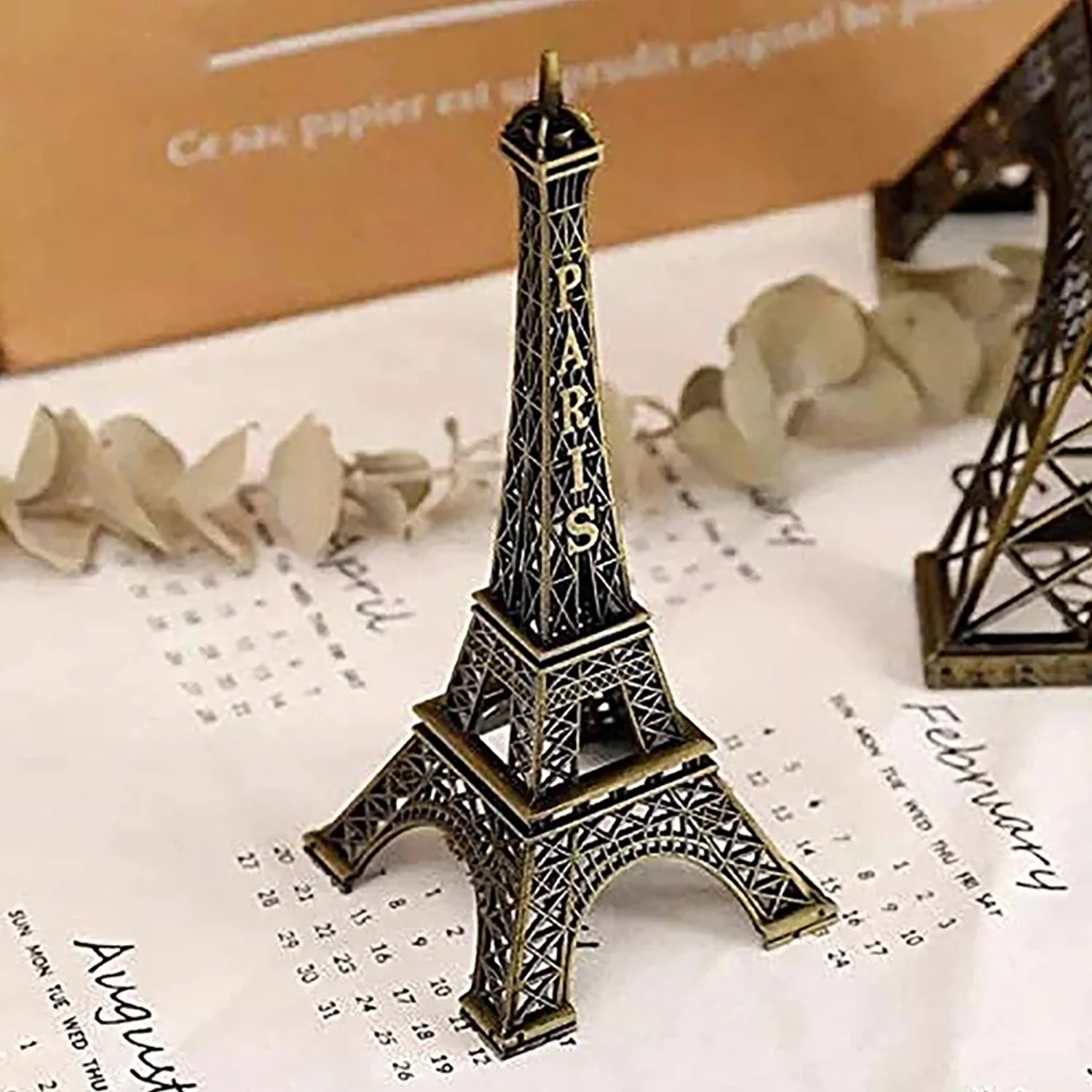Antique 3D Eiffel Tower Statue - Metal Paris Landmark Decorative Showpiece - Image 6