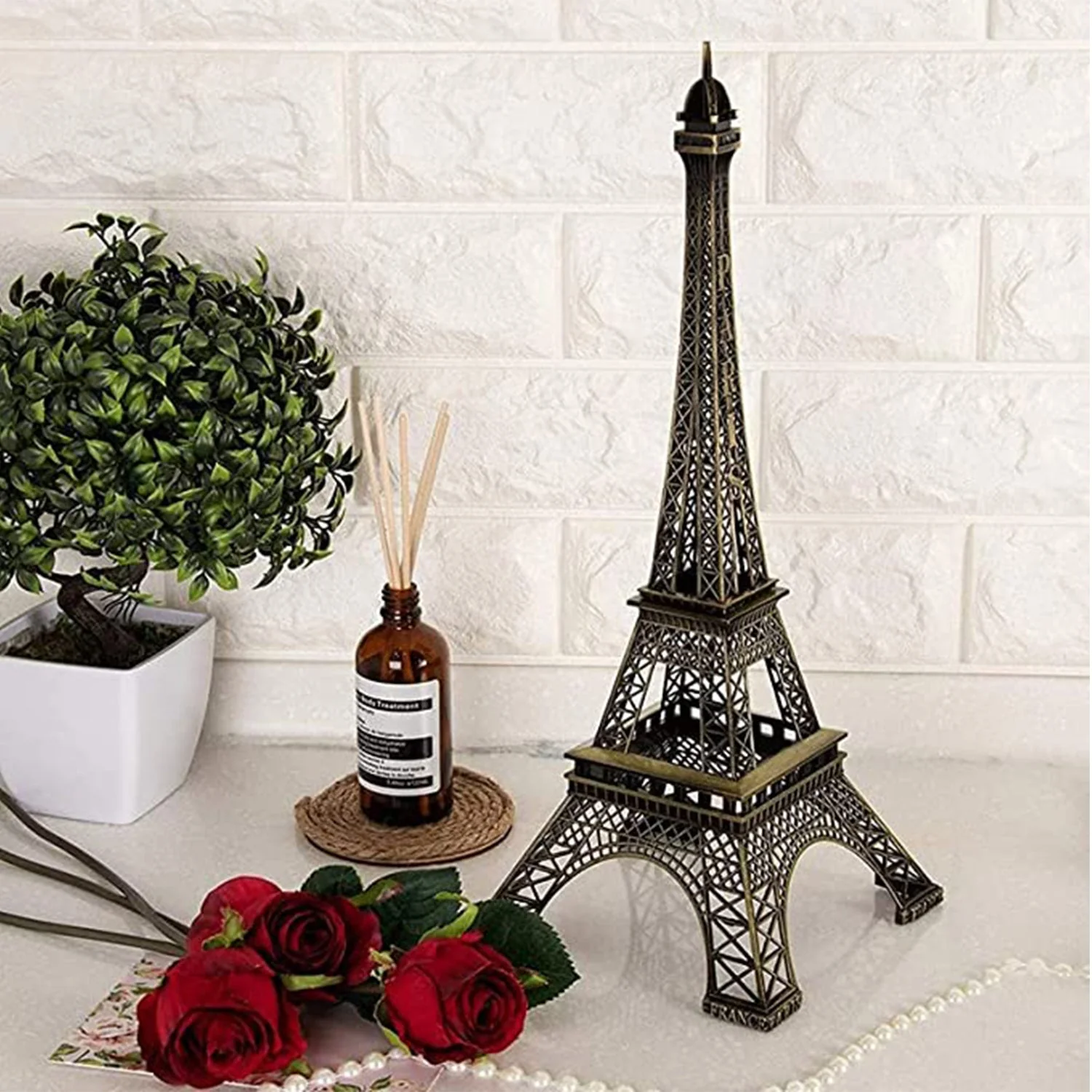 Antique 3D Eiffel Tower Statue - Metal Paris Landmark Decorative Showpiece - Image 7
