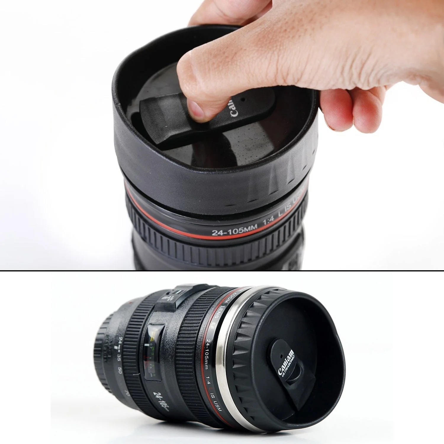Plastic Camera Lens Stainless Steel Coffee Mug - Image 6