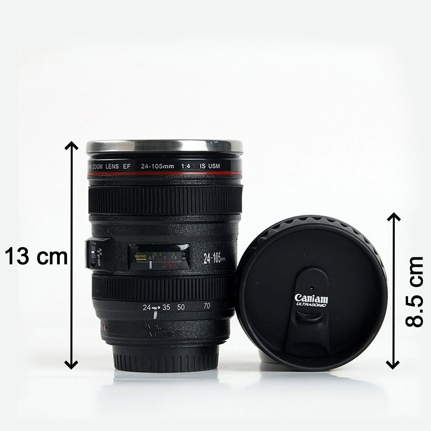 Plastic Camera Lens Stainless Steel Coffee Mug - Image 7