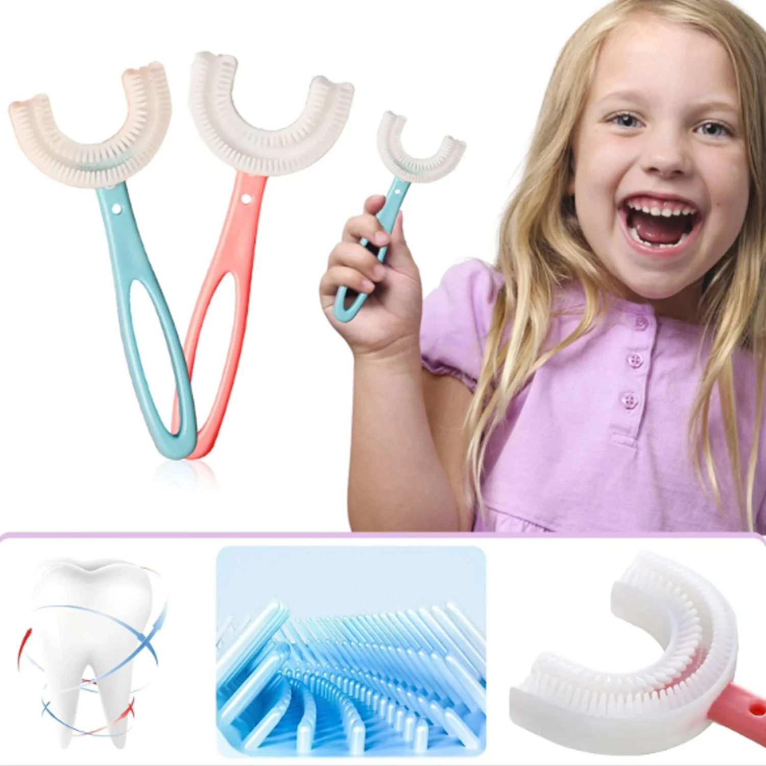 Kids U-Shaped Toothbrush - Easy Cleaning for Toddlers & Children - Image 4
