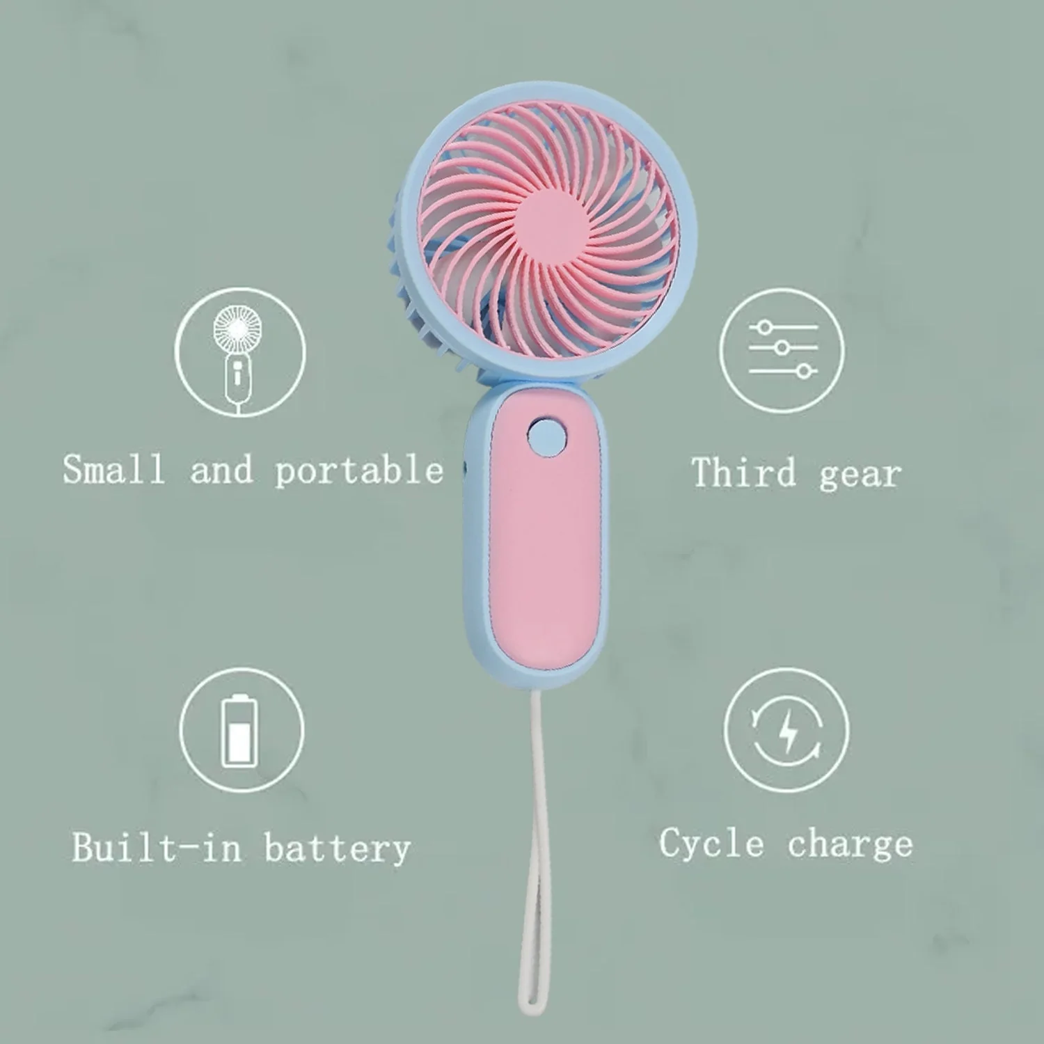 Mini Handheld Portable Rechargeable Fan Easy to Carry for Home Office Travel - Image 3