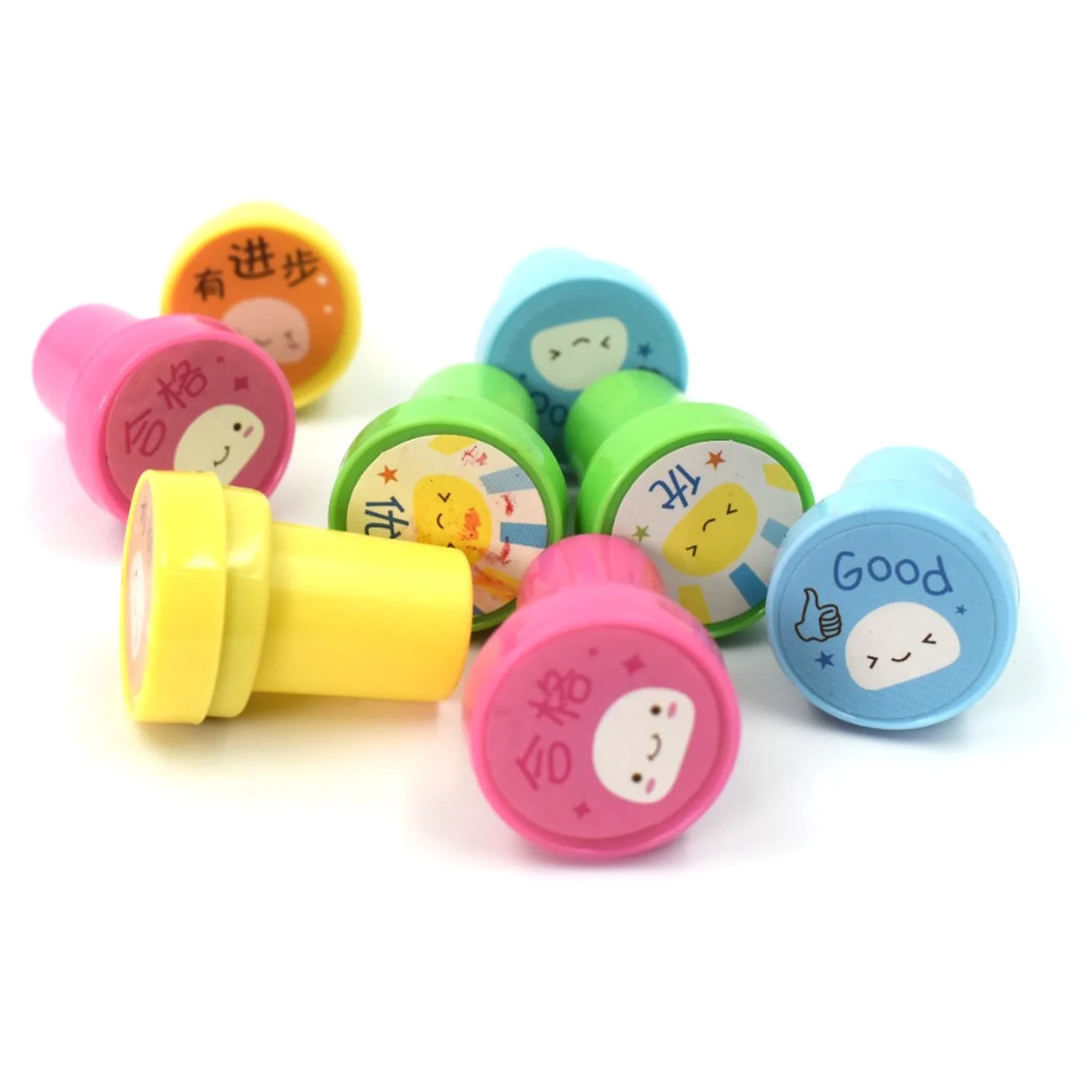 Emoticon Stamps 8 pieces in Round Shape Stamp for Kids Teachers, Parents and Students - Image 3