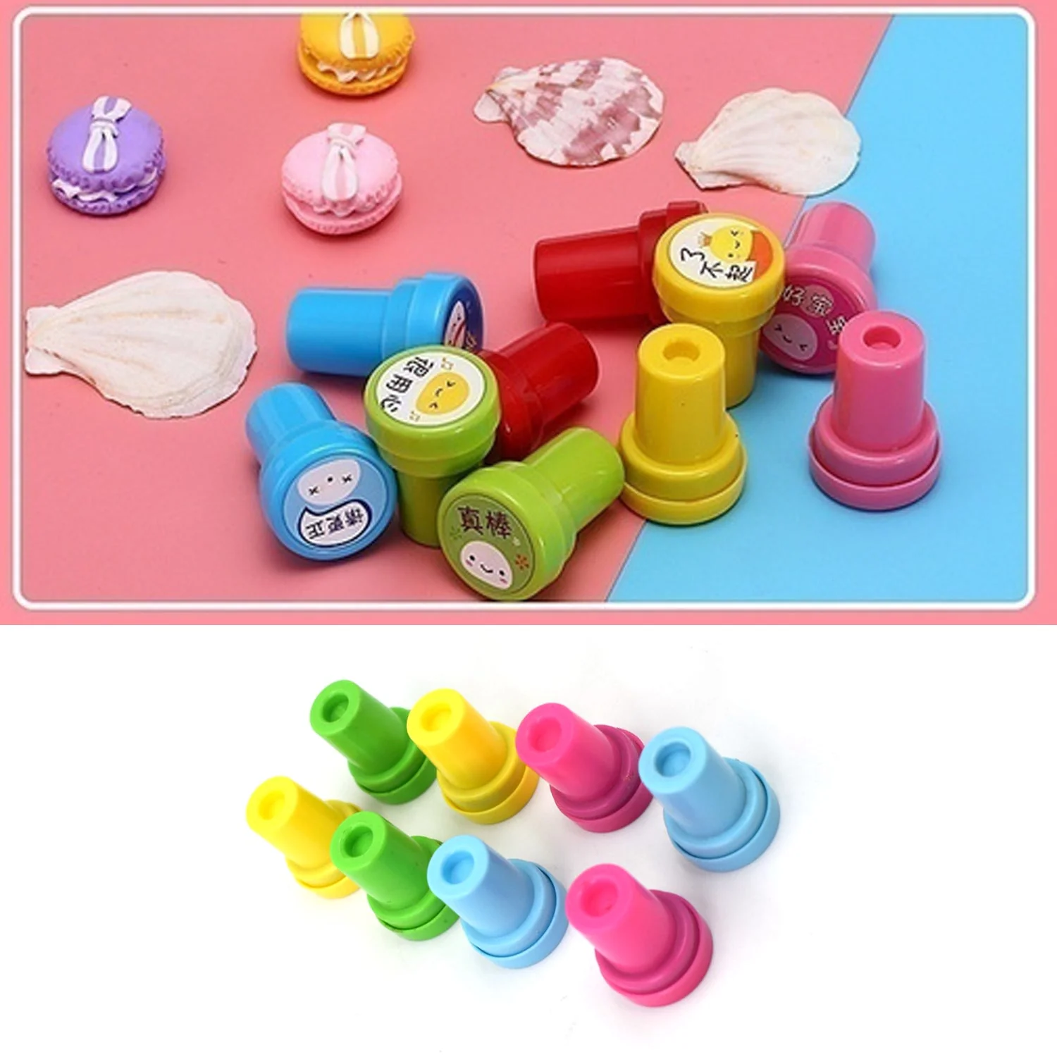 Emoticon Stamps 8 pieces in Round Shape Stamp for Kids Teachers, Parents and Students - Image 6