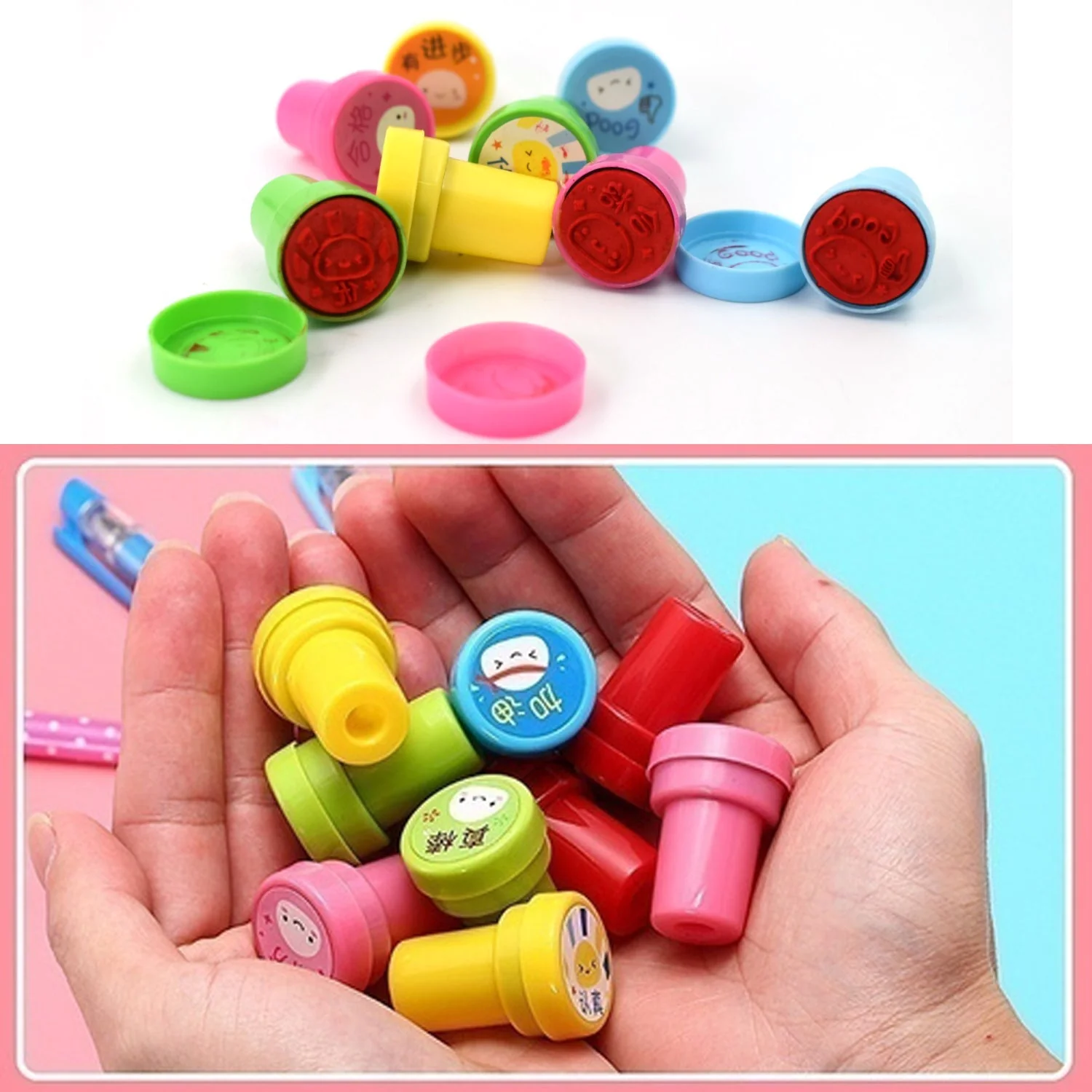 Emoticon Stamps 8 pieces in Round Shape Stamp for Kids Teachers, Parents and Students - Image 7