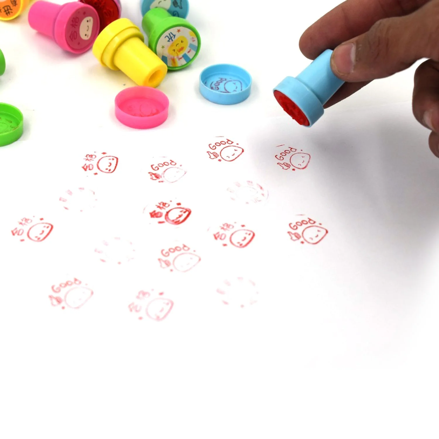 Emoticon Stamps 8 pieces in Round Shape Stamp for Kids Teachers, Parents and Students - Image 9