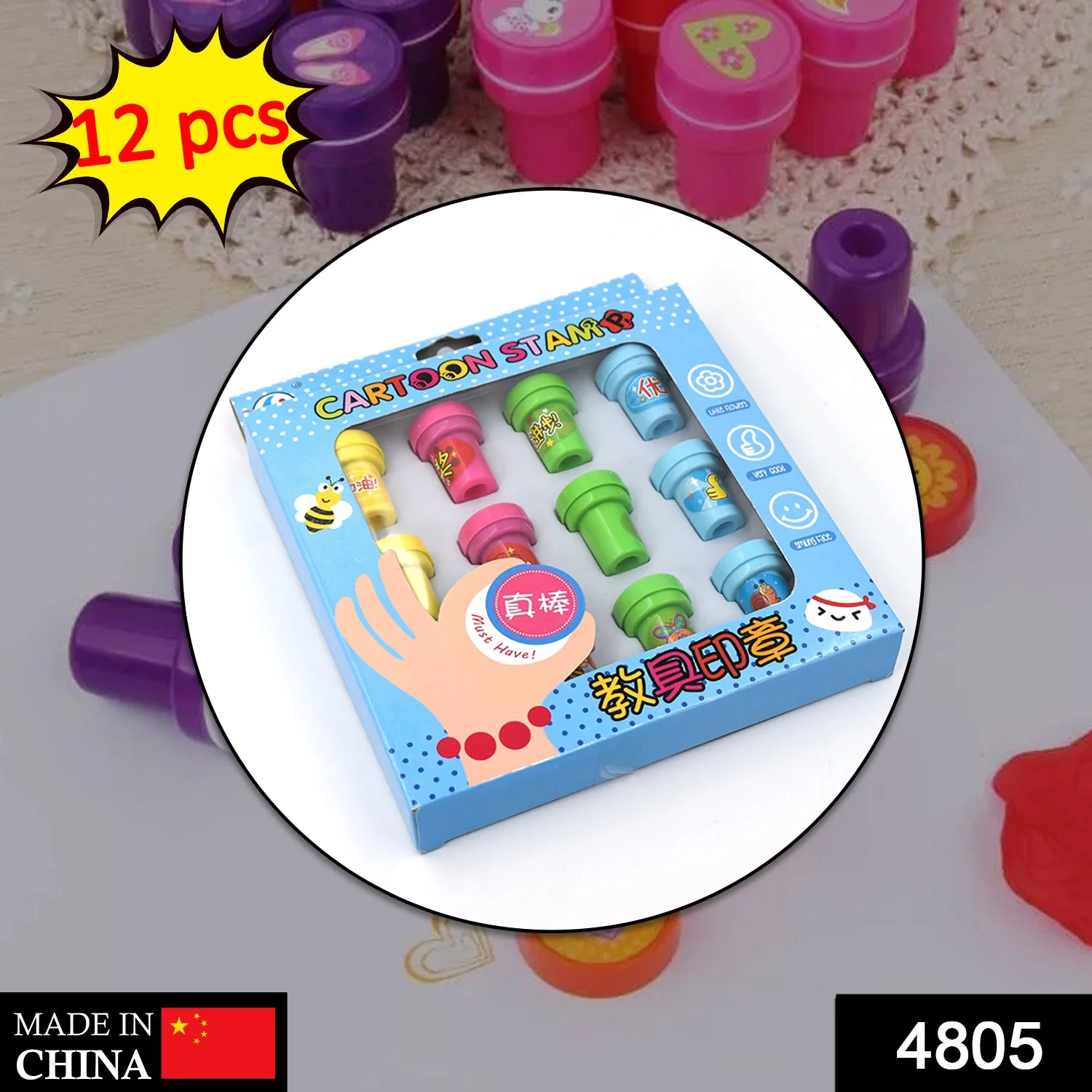 Stamp Set for Kids – 12 Pc Creative Stamp Pack for Play & Learning Activities - Image 2
