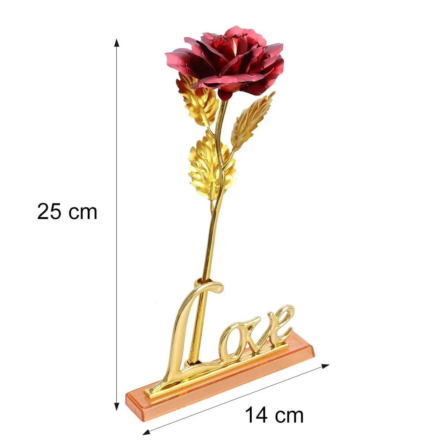 24k Gold Rose,hicoosee Gold Foil Plated Rose with LOVE Stand and Gift Box - Image 6