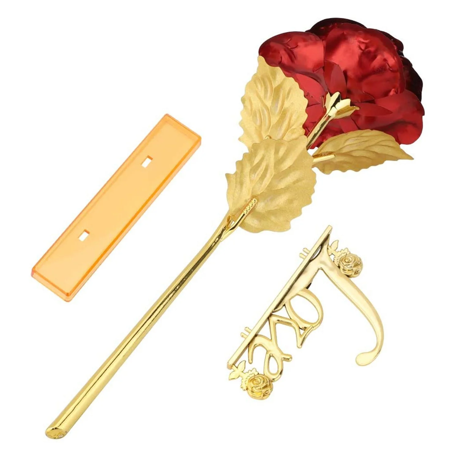 24k Gold Rose,hicoosee Gold Foil Plated Rose with LOVE Stand and Gift Box - Image 9