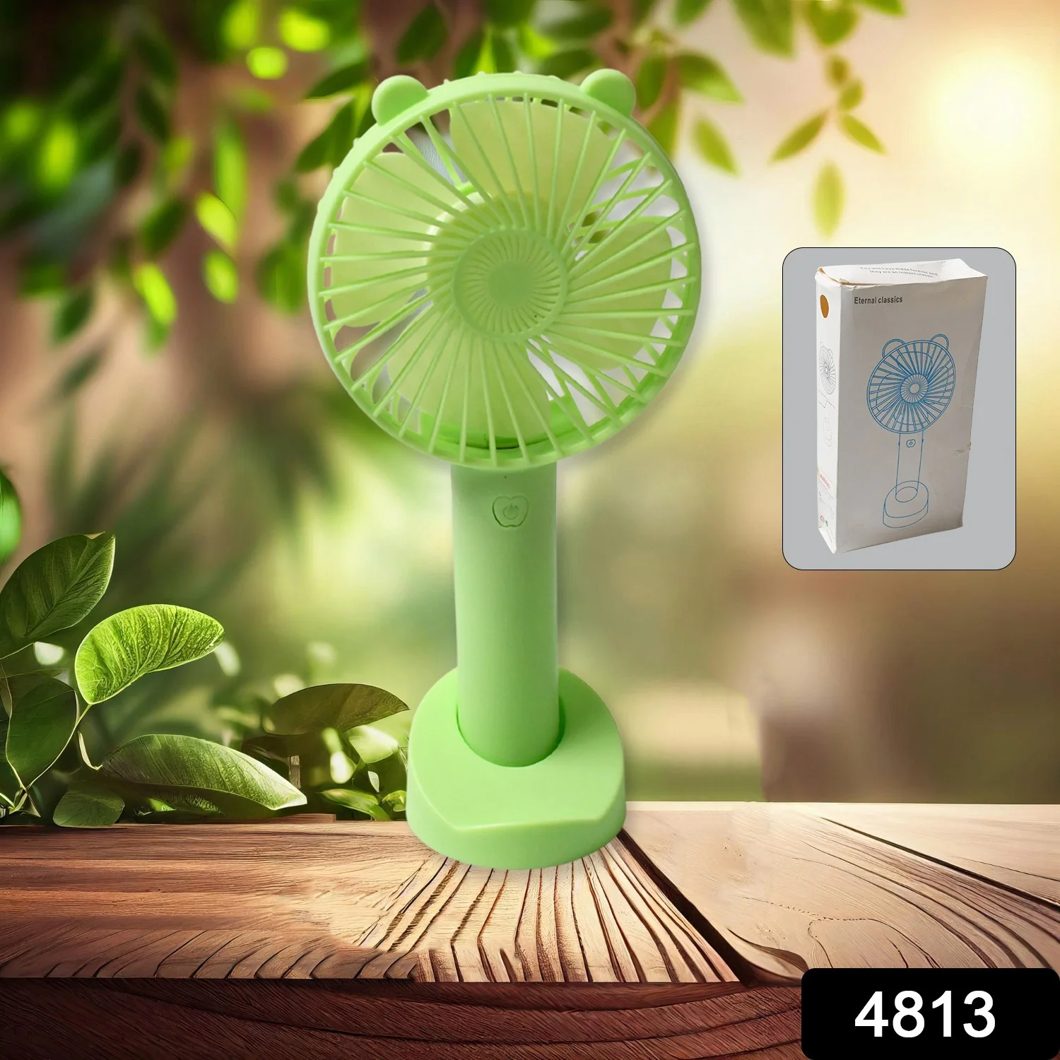 Portable Classic Hand Fan 3-Speed Table Fan for Office School Home Use - Image 2