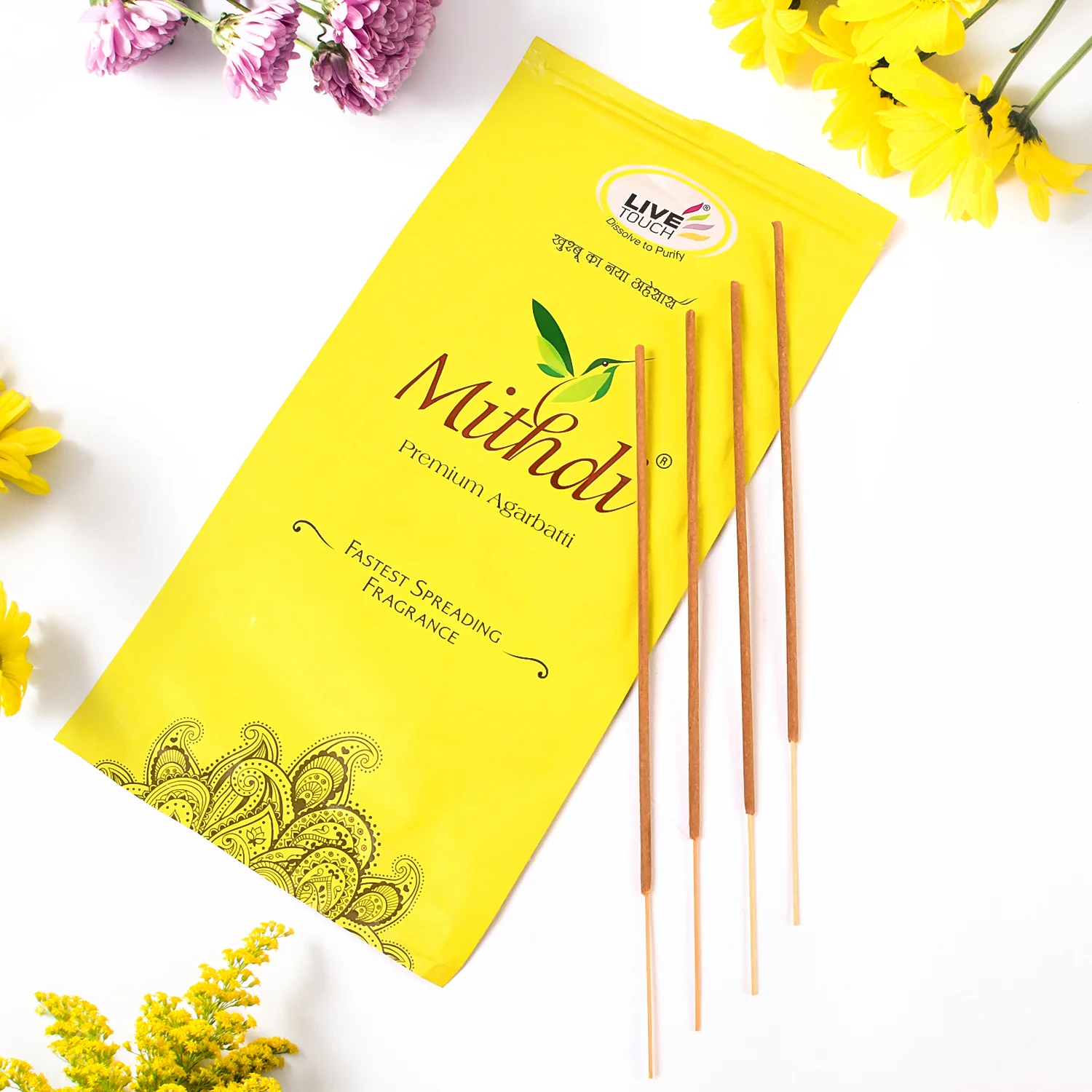 Pure Woods Natural Incense Sticks Natural Fragrance for Puja (110gm Pkt) - Image 2