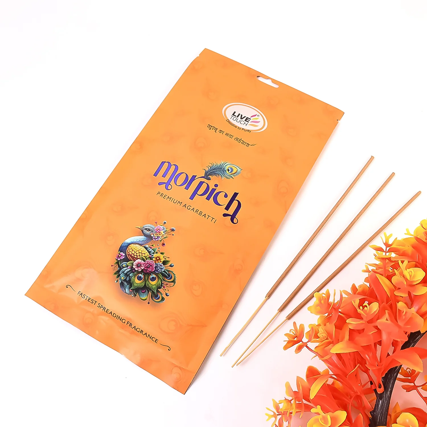 Pure Woods Natural Incense Sticks Natural Fragrance for Puja (100gm Pkt) - Image 2
