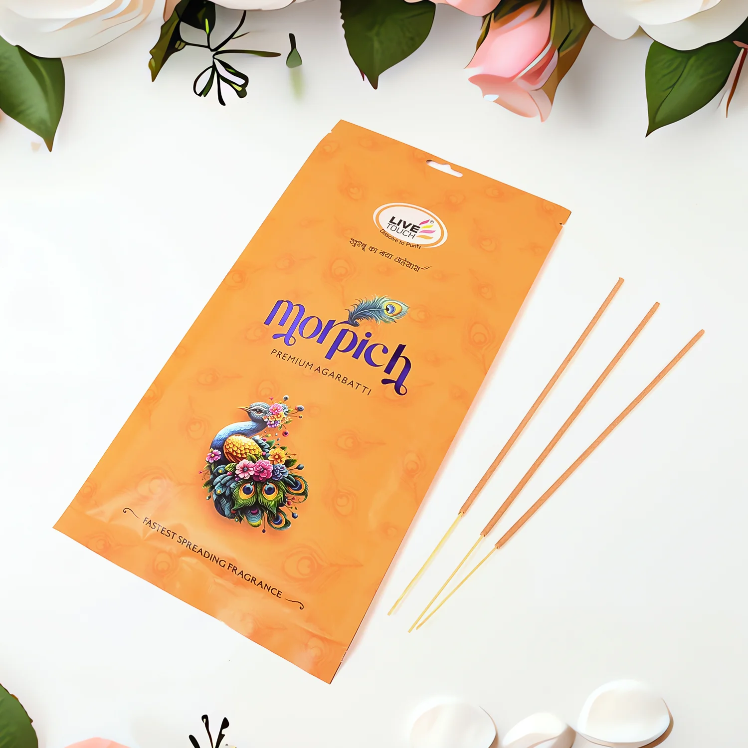 Pure Woods Natural Incense Sticks Natural Fragrance for Puja (100gm Pkt) - Image 3