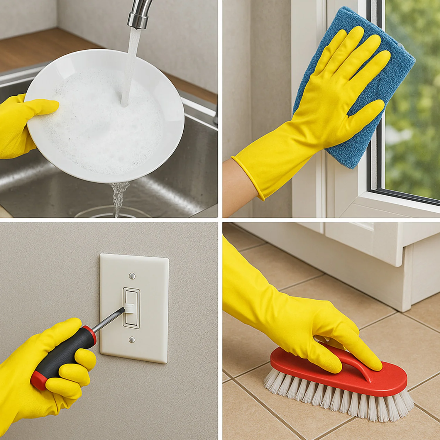 2 pair med yellow gloves For Cleaning - Image 3
