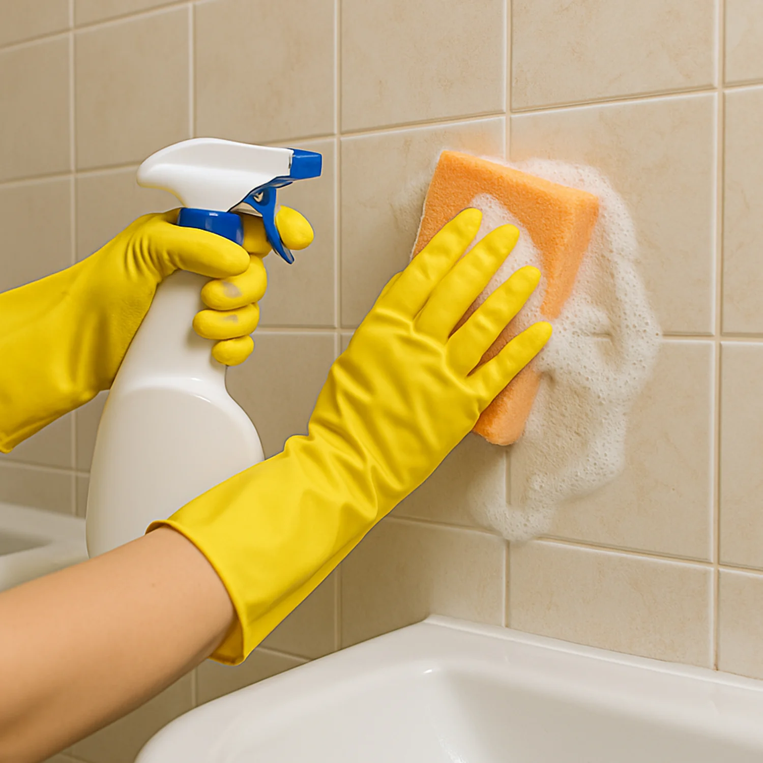 2 pair med yellow gloves For Cleaning - Image 4