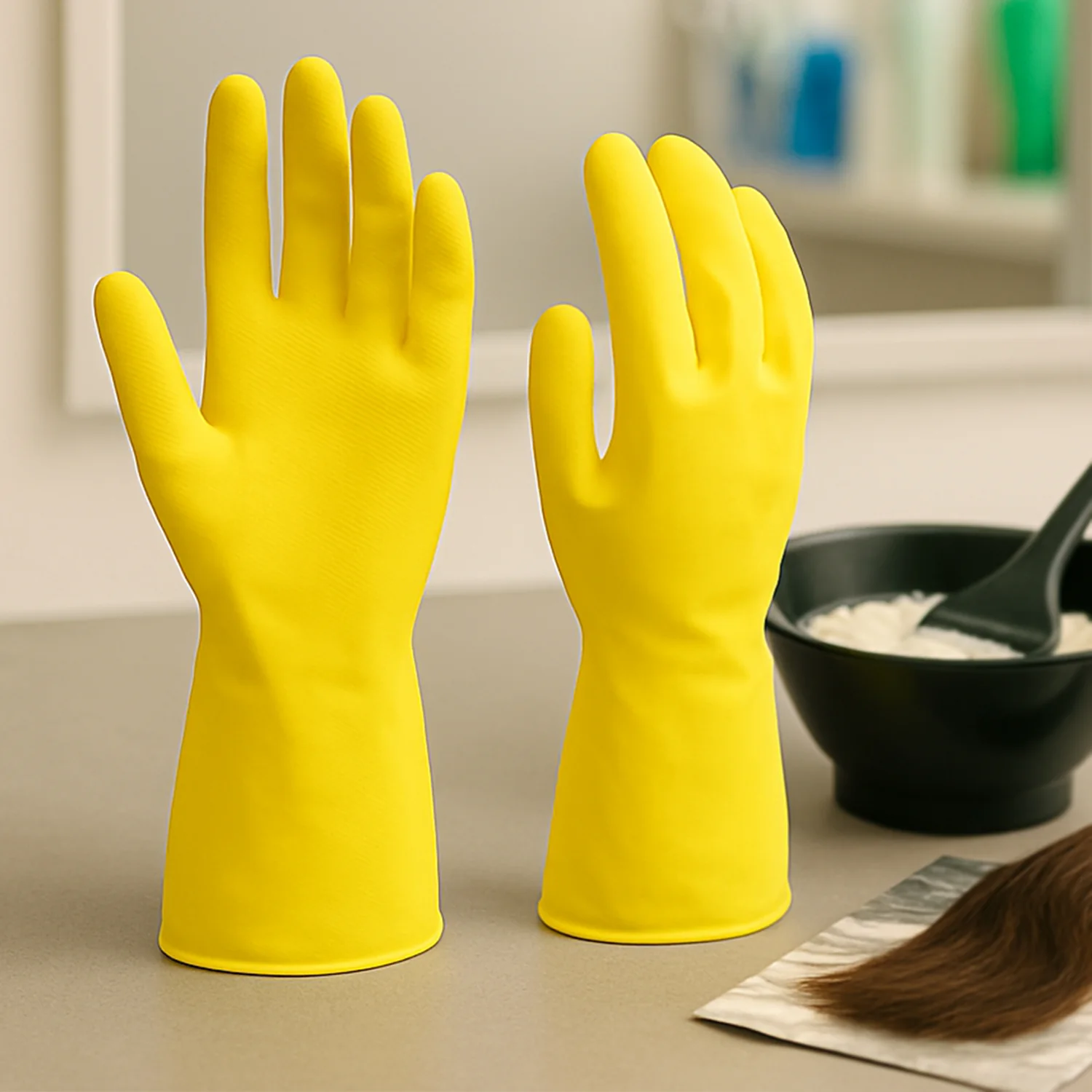 2 pair med yellow gloves For Cleaning - Image 8
