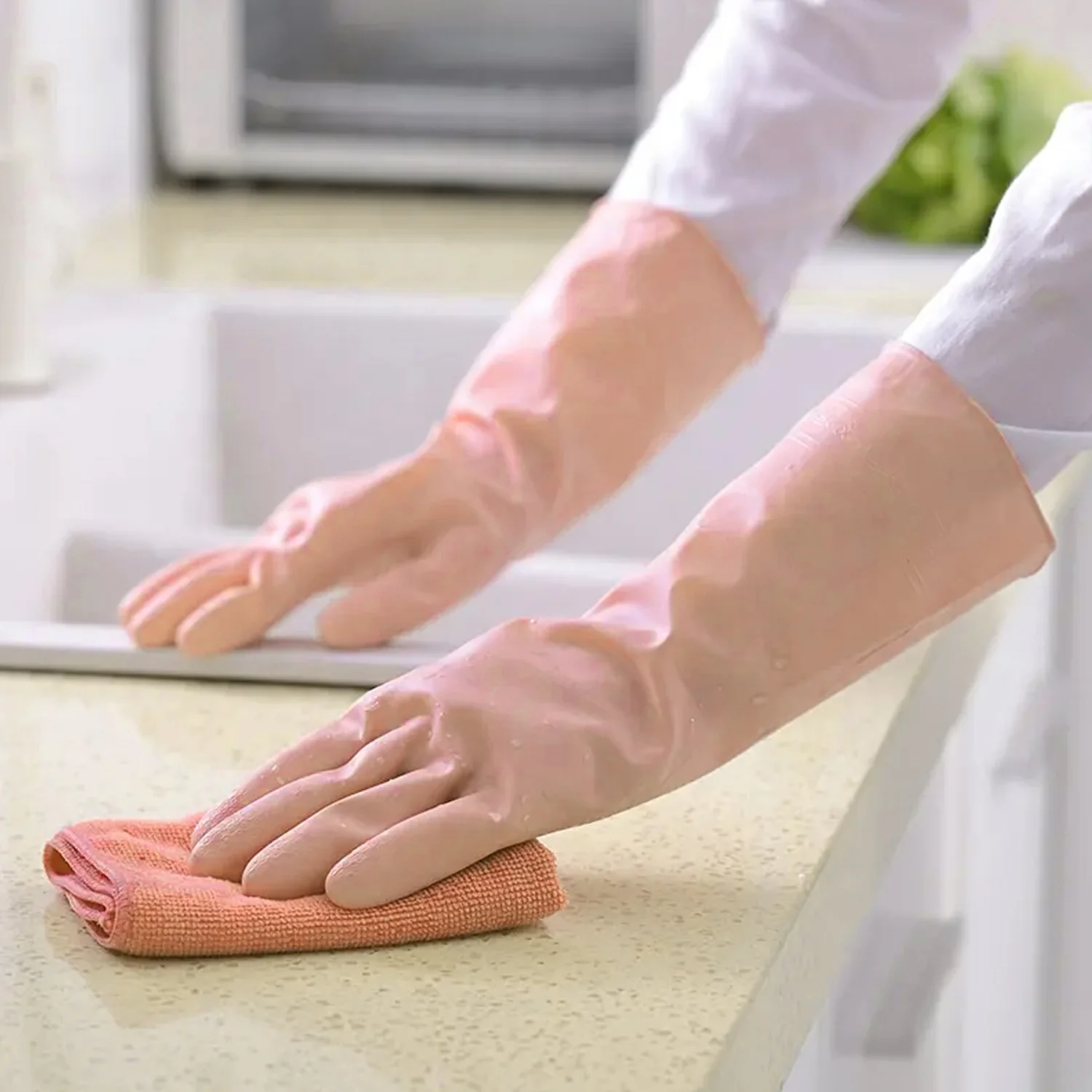 Multipurpose Natural Gum Rubber Reusable Cleaning Gloves - Image 4