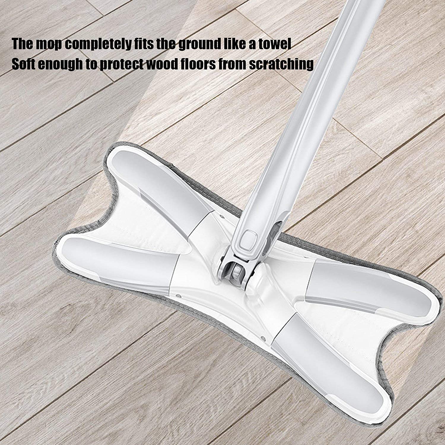 X-Shape Hands-Free Squeeze Microfiber Floor Mop for Home Cleaning - Image 12