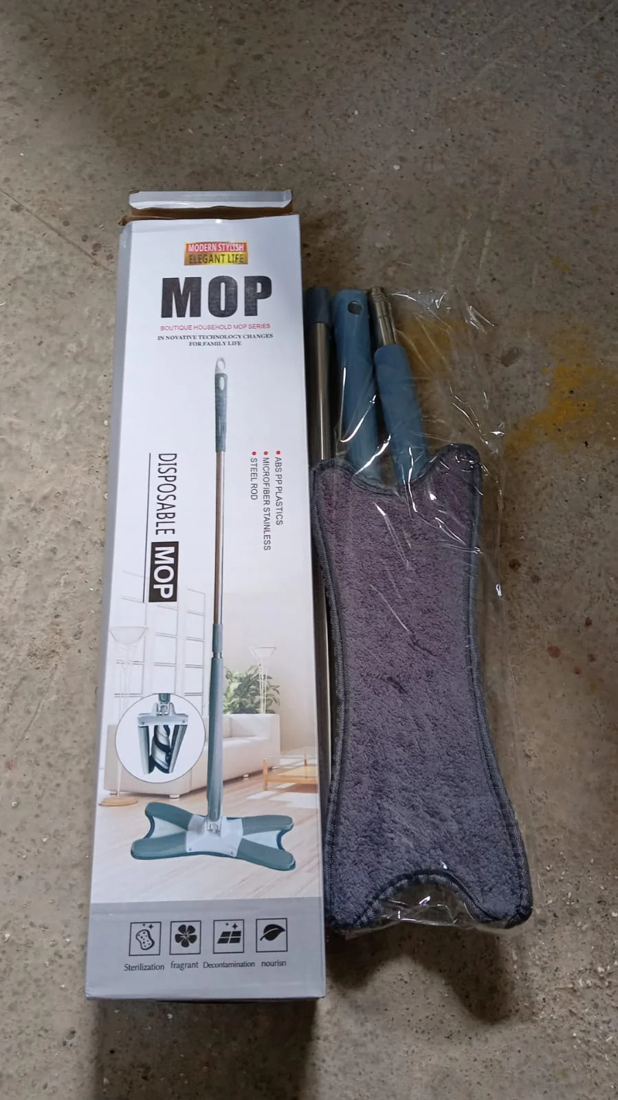 X-Shape Hands-Free Squeeze Microfiber Floor Mop for Home Cleaning - Image 14