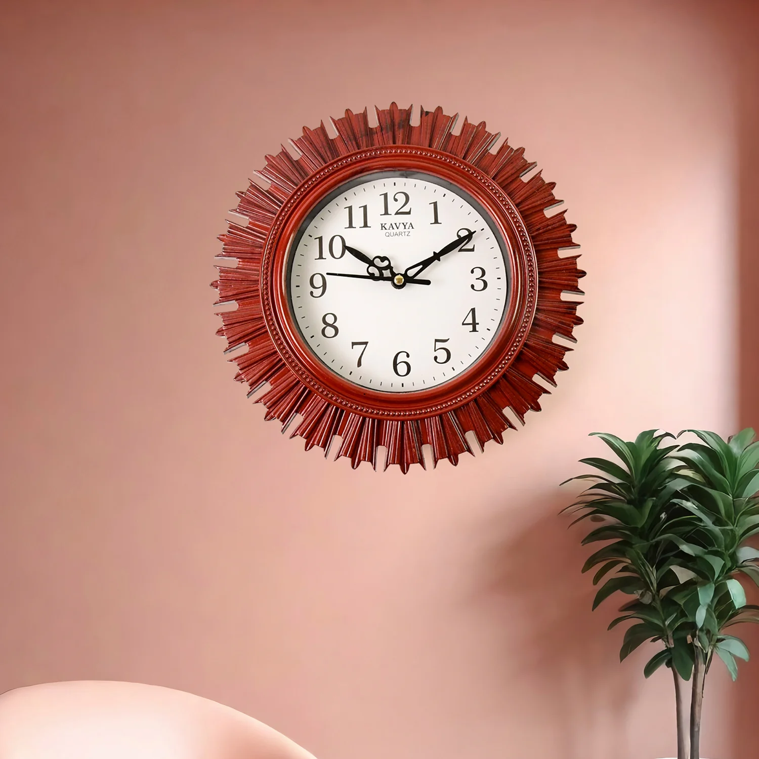 Wooden Look Round Wall Clock – Battery Operated Easy-to-Read Design for Home/Office - Image 7