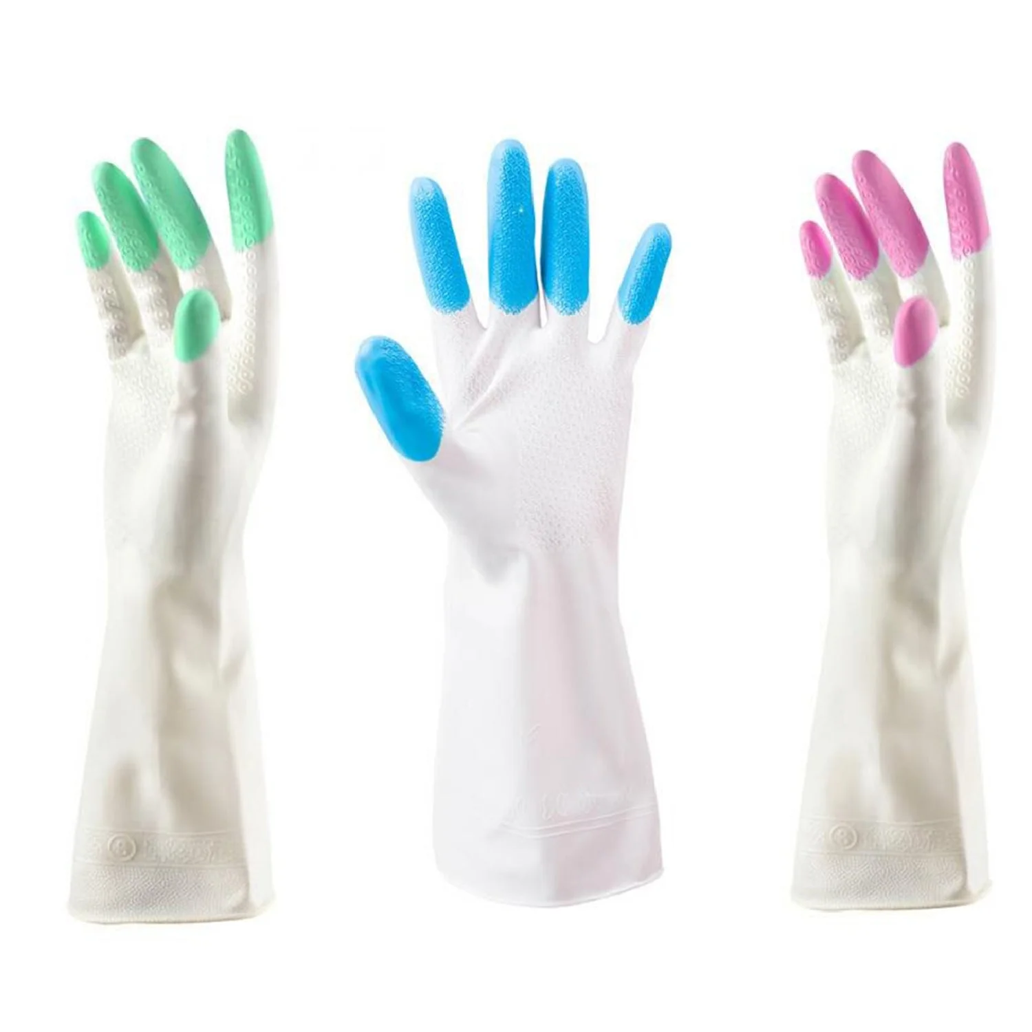 Reusable Rubber Latex PVC Flock lined Elbow Length Hand Gloves cleaning gloves - Image 4