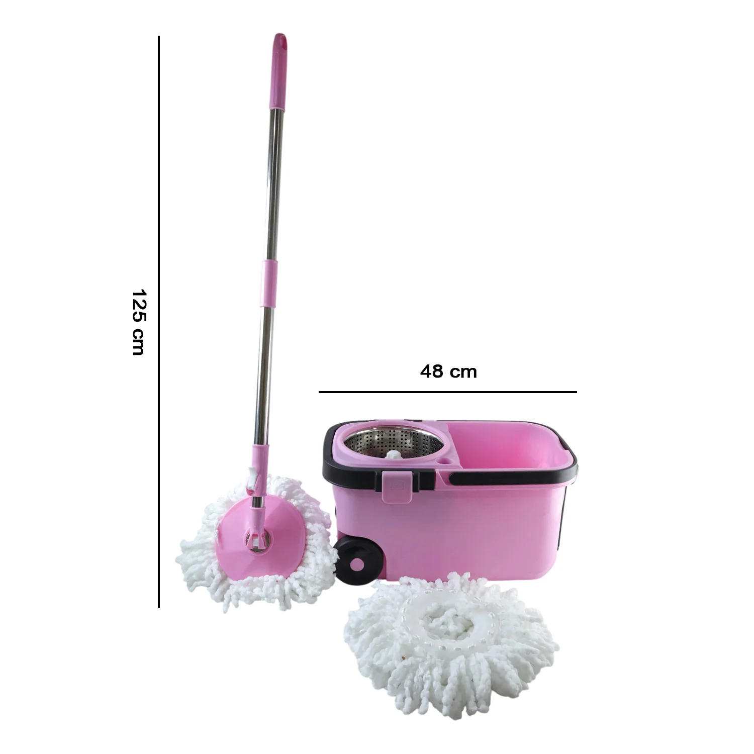 Quick Spin Mop With Steel Spin, Bucket Floor Cleaning, Easy Wheels & Big Bucket, Floor Cleaning Mop with Bucket - Image 6
