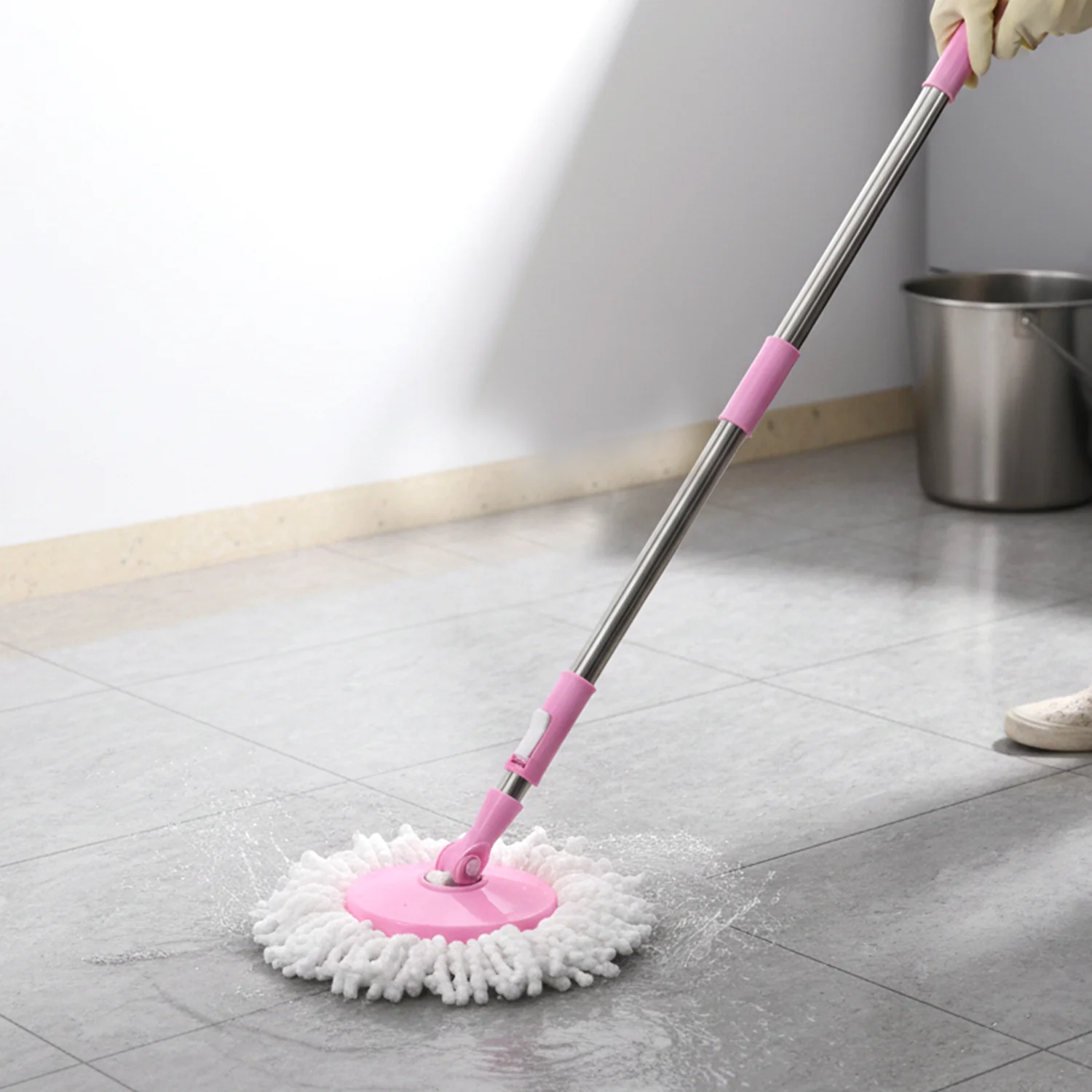 Quick Spin Mop With Steel Spin, Bucket Floor Cleaning, Easy Wheels & Big Bucket, Floor Cleaning Mop with Bucket - Image 8