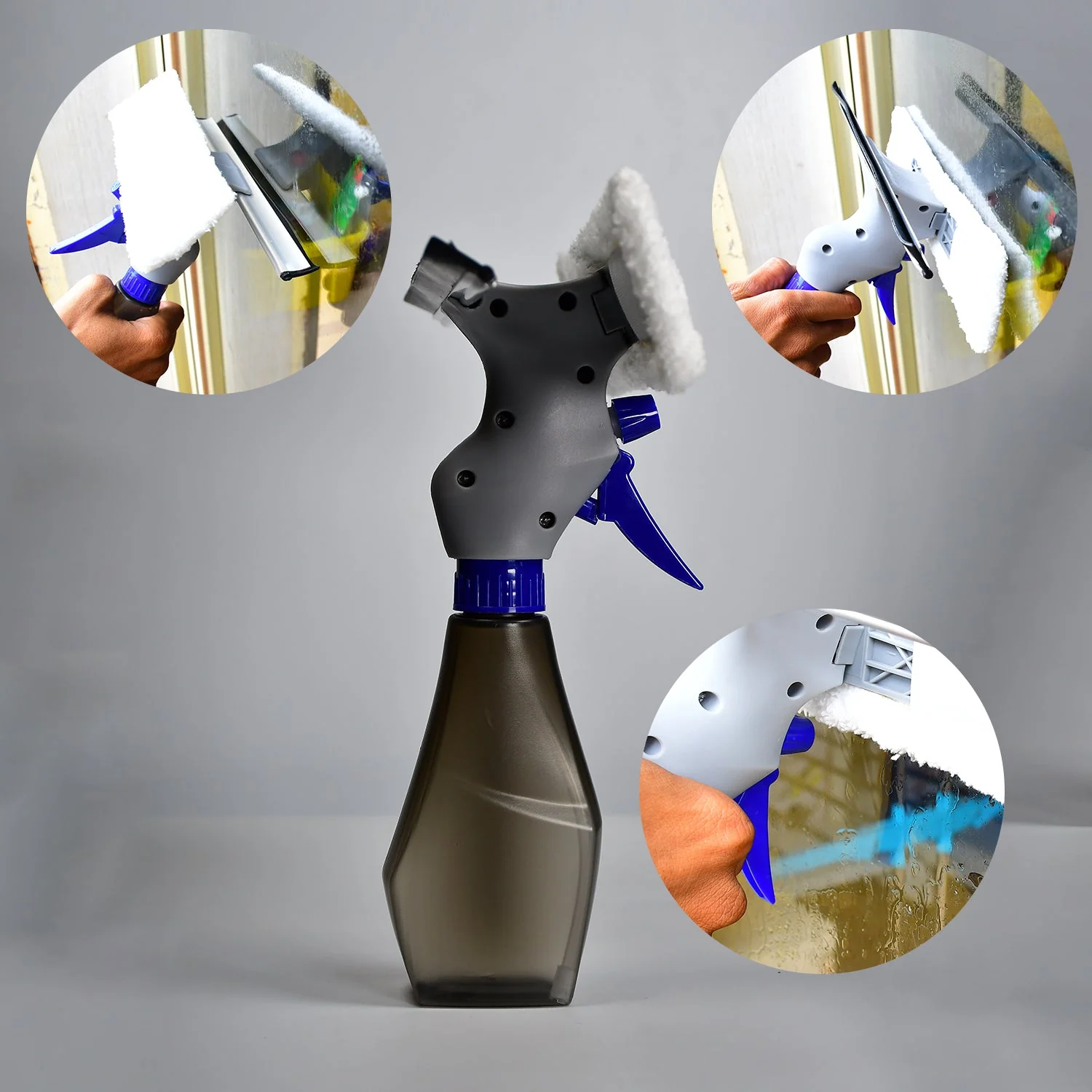 Plastic Easy Glass Cleaner 3 in 1 Spray Type Cleaning Brush, Pack of 1 - Image 8