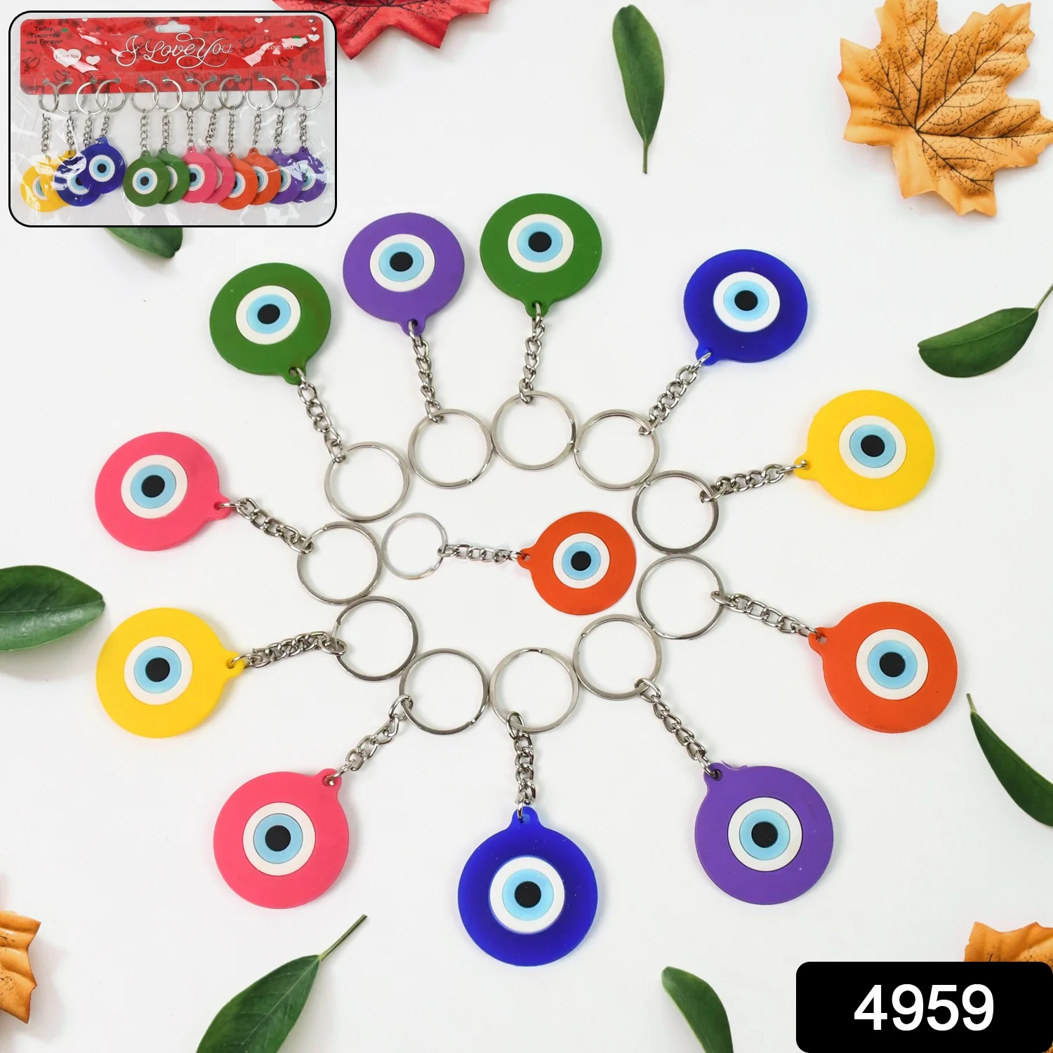Evil Eye Rubber / Silicone Keychain (12 Pcs Set / Mix Color) - Image 2