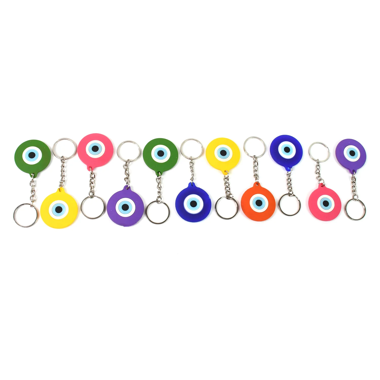Evil Eye Rubber / Silicone Keychain (12 Pcs Set / Mix Color) - Image 7