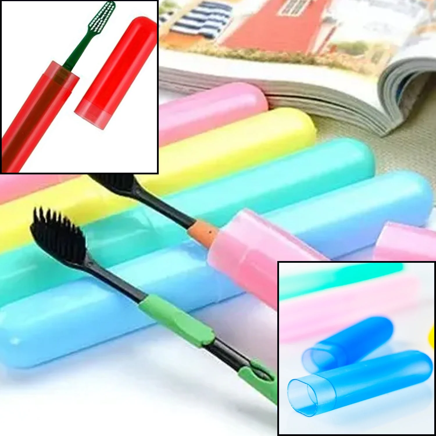 4-Piece Anti-Bacterial Plastic Toothbrush Cover Set – Travel Holder Cases - Image 6