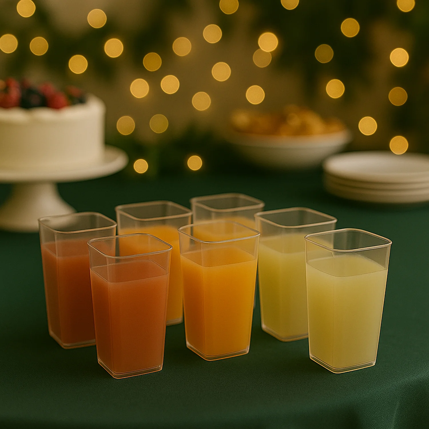 Unbreakable Transparent Square Design Wine Tumbler Plastic Glass 300 ML 6 Pc - Image 6