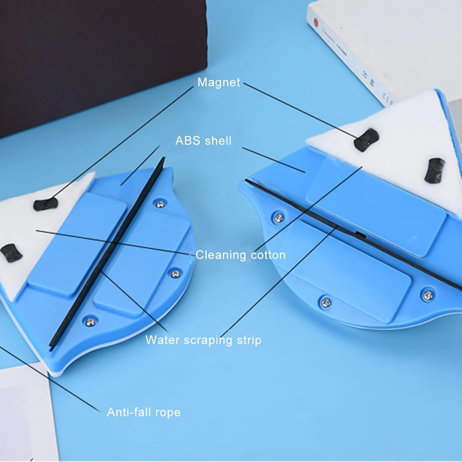 Double face glass cleaner Window Squeegee, Magnetic Window Washing Equipment. - Image 4