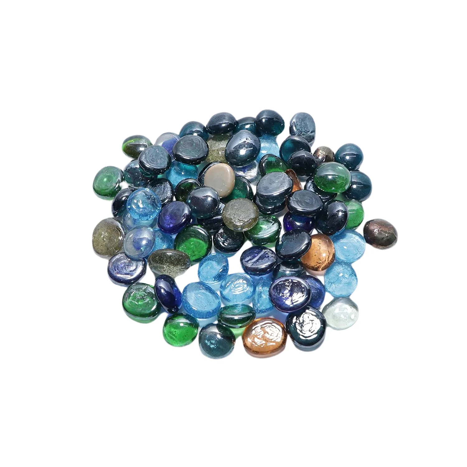Glass Gem Stone, Flat Round Marbles Pebbles for Vase Fillers, Attractive pebbles for Aquarium Fish Tank. - Image 5