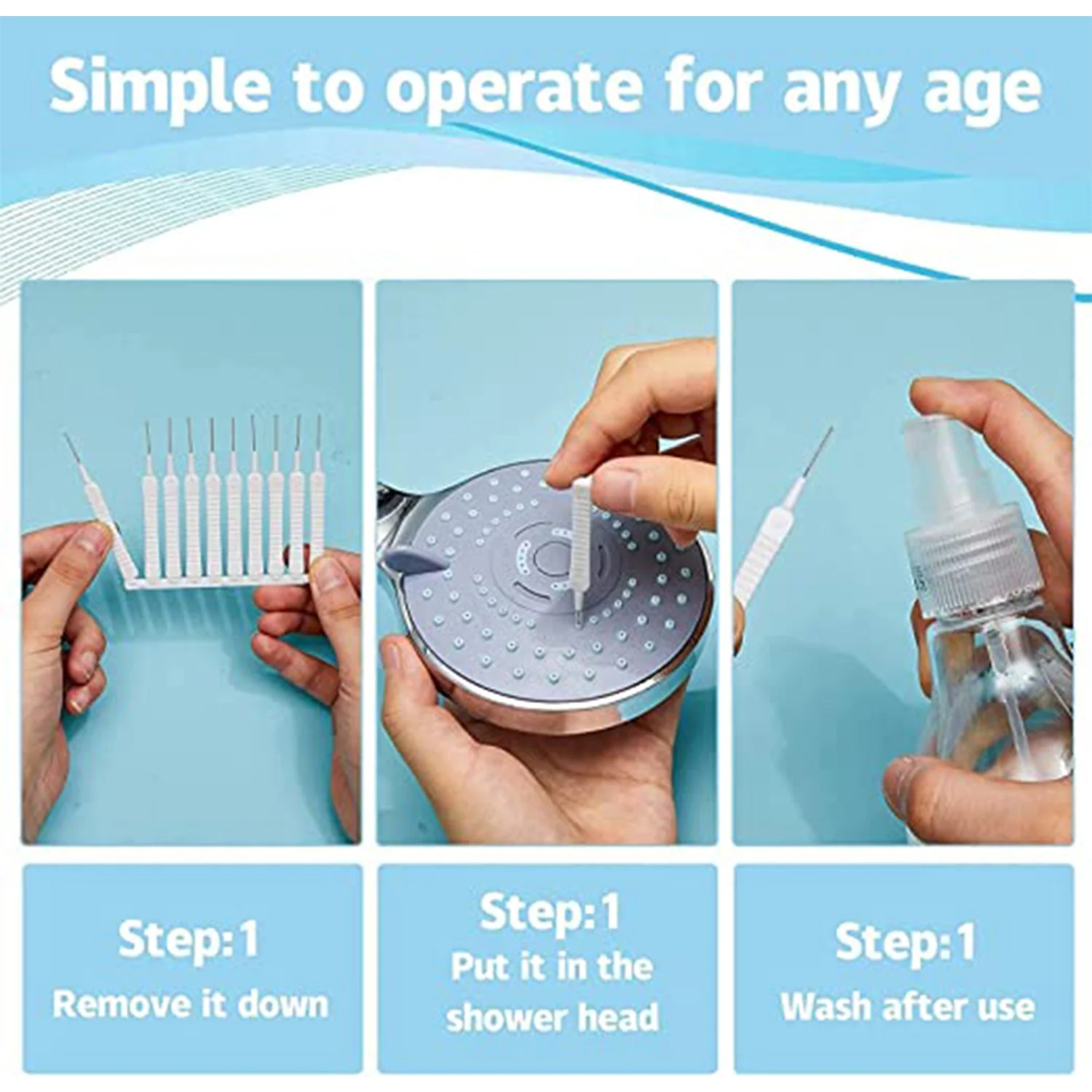 10-Piece Multifunctional Reusable Anti-Clog Shower Nozzle Brush - Image 7