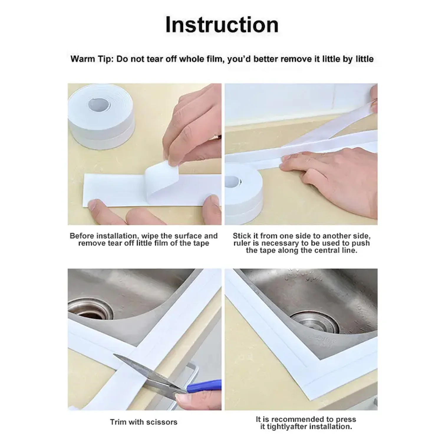 KITCHEN SINK PLATFORM STICKER BATHROOM CORNER TAPE (3.2 METER SIZE) - Image 4