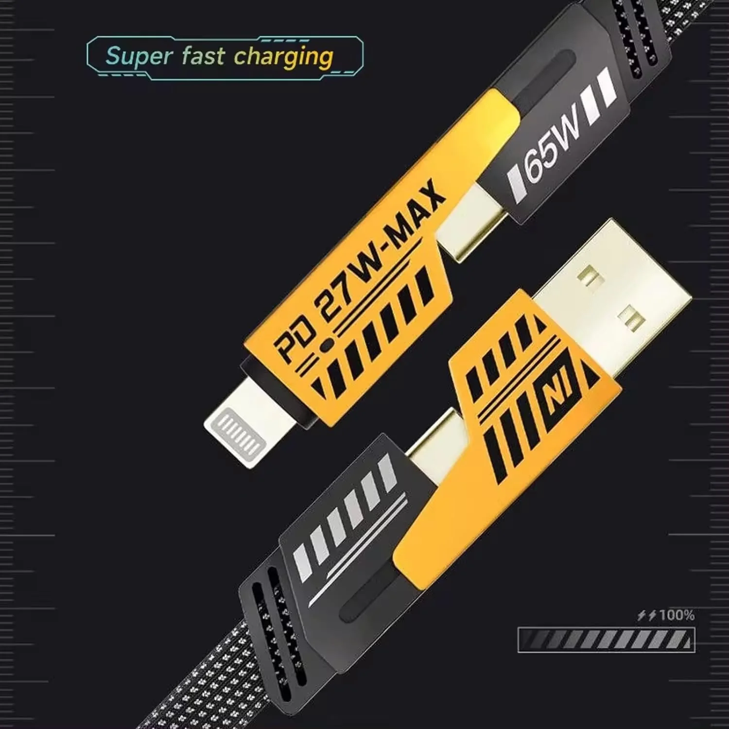 4 in 1 Fast Charging Cable With Multiport USB-C to Type C - Image 3