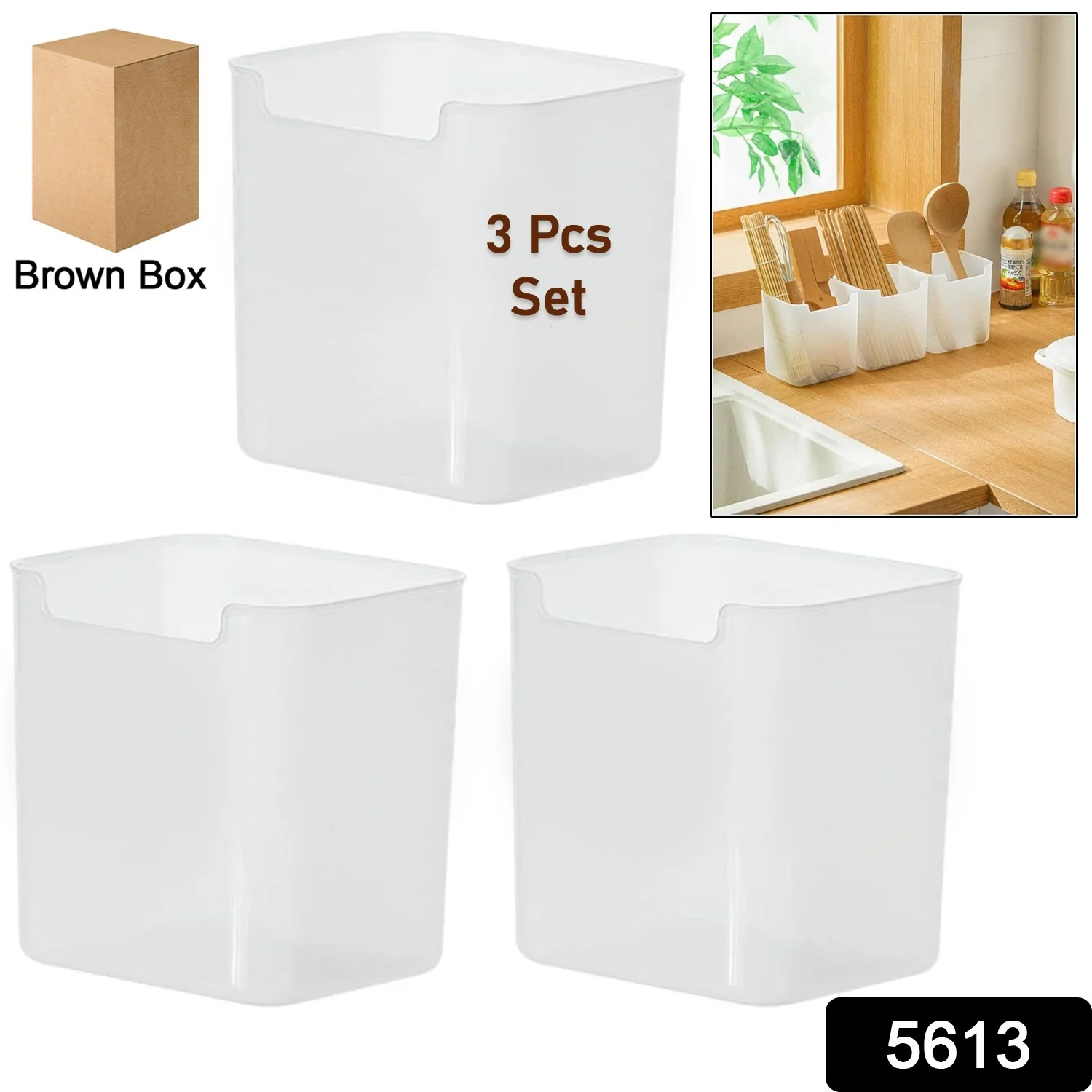 3 Pcs Clear Plastic Organizer Versatile Drawer Tray for Desk Makeup Bathroom Kitchen - Image 2