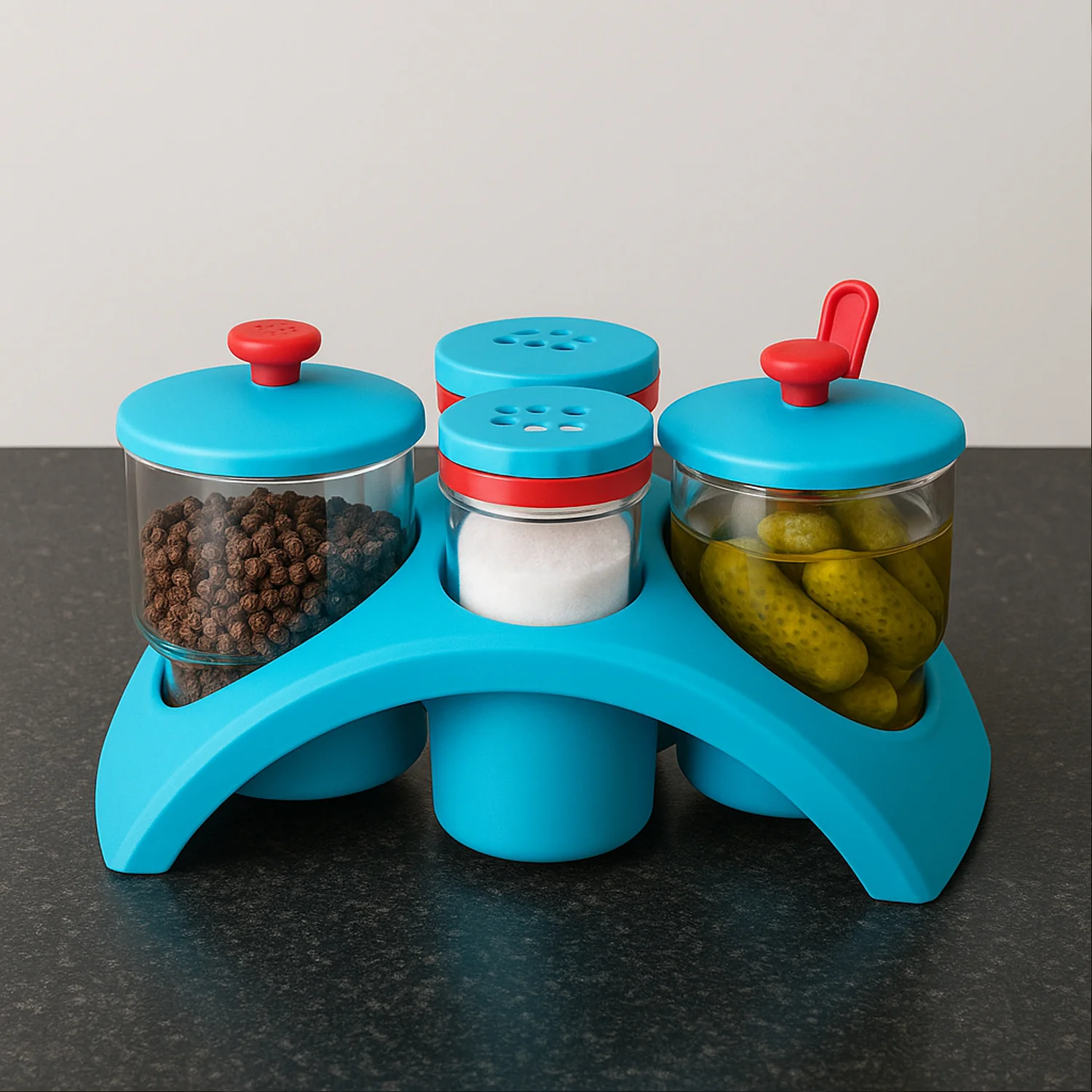 Supermom Plastic 4x Pickle with Salt & Pepper Storage Set - Image 6