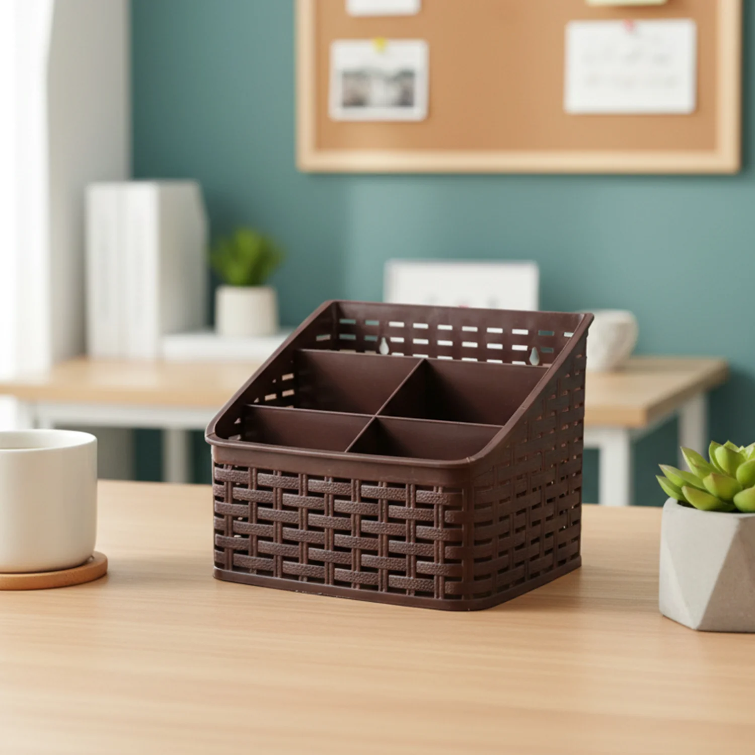 5 Compartment Multipurpose Desk Organizer Basket (1 Pc) - Image 7