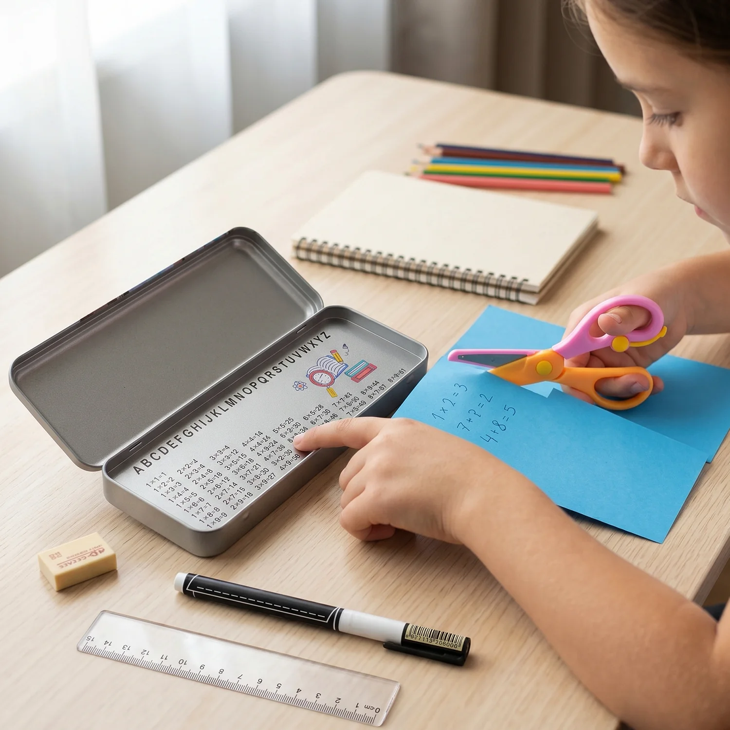5 In 1 Kids Metal Pencil Box Set (1 Set) - Image 3