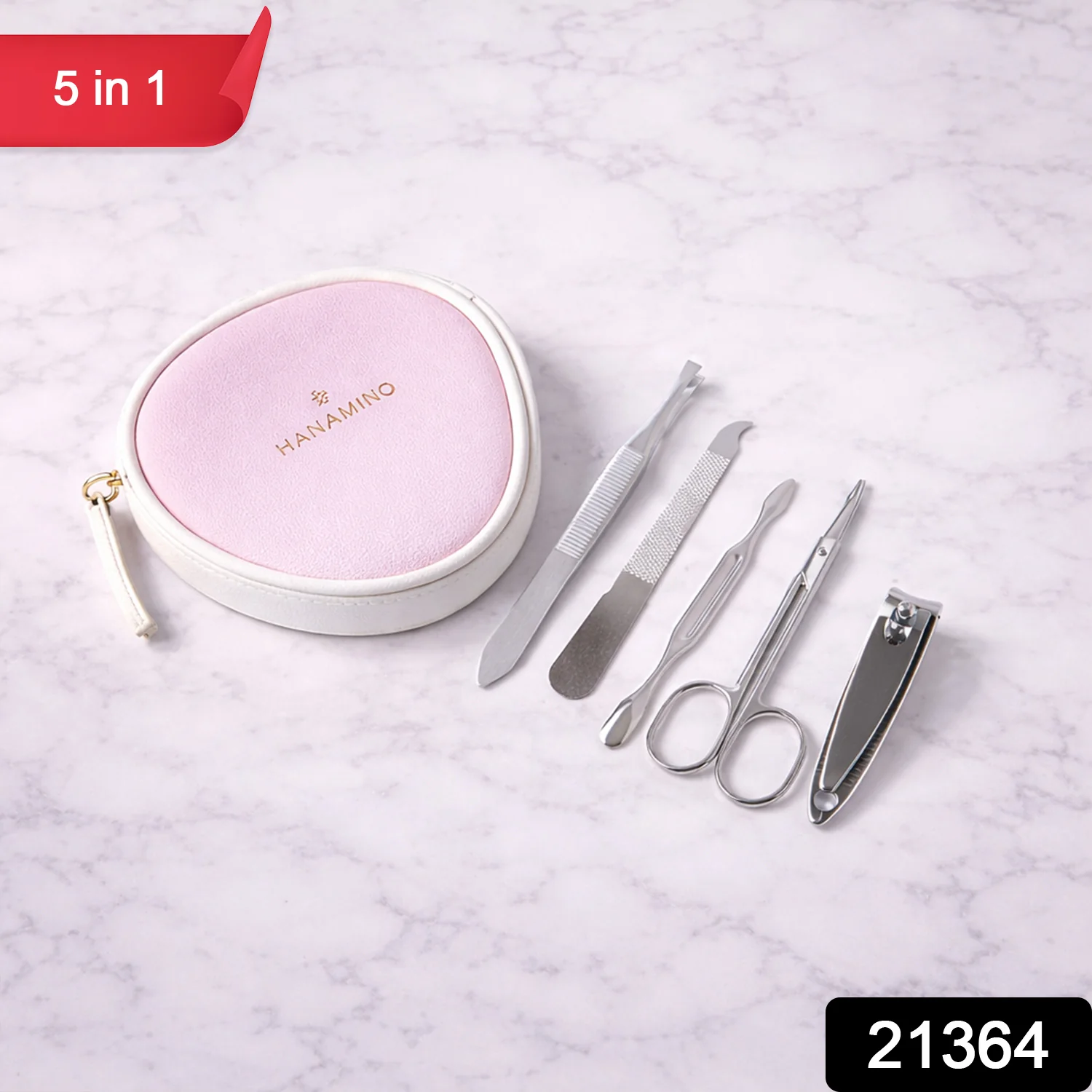 5 in 1 Manicure Pedicure Grooming Kit Nail Care Set With Storage Case - Image 2