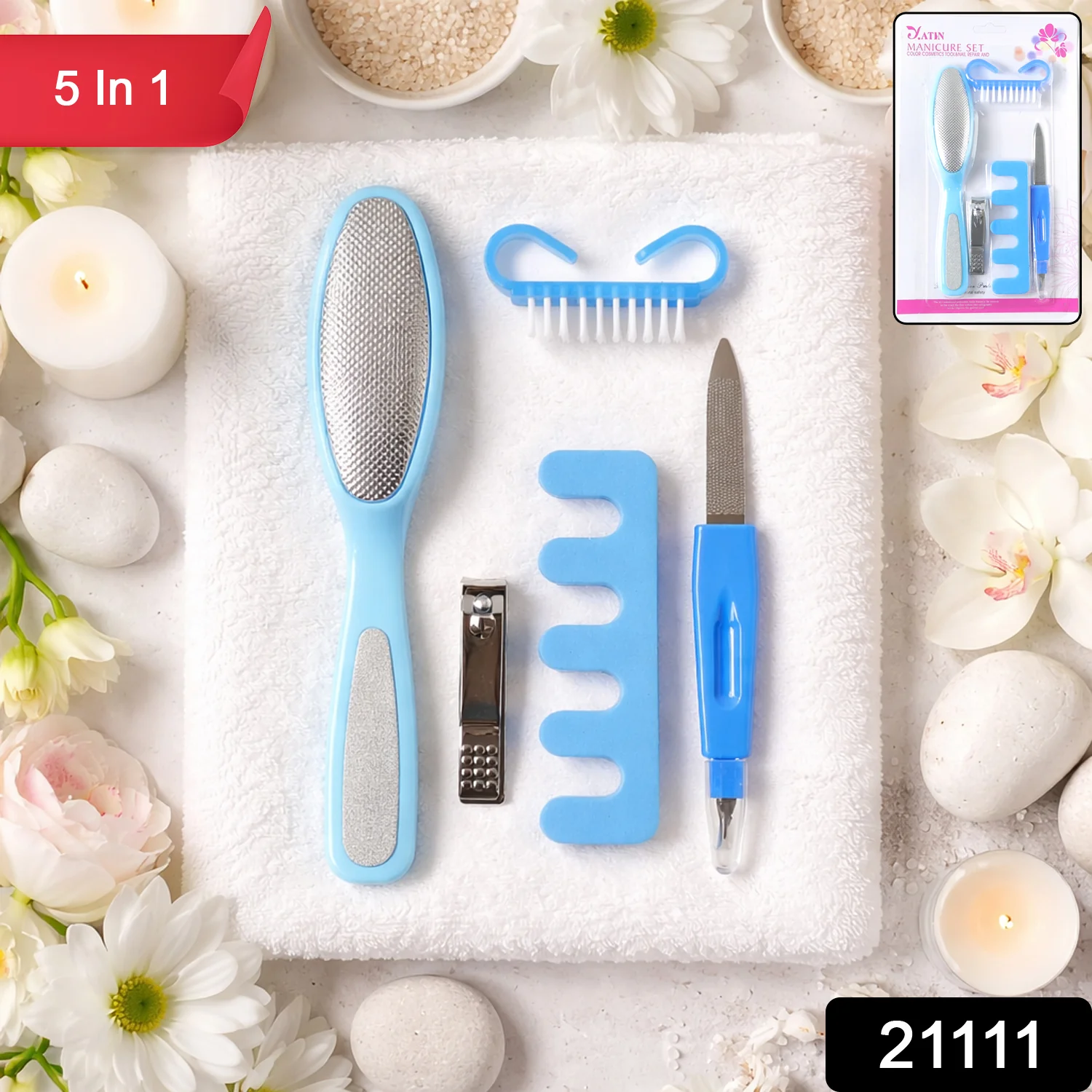 5 In 1 Manicure Pedicure Nail Care Kit (1 Set) - Image 2