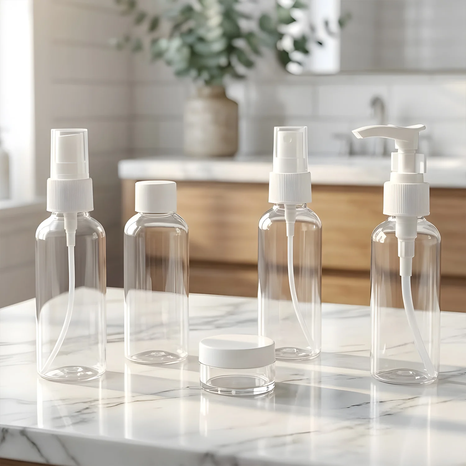 5-in-1 Refillable Travel Cosmetic Bottle Set - Image 3