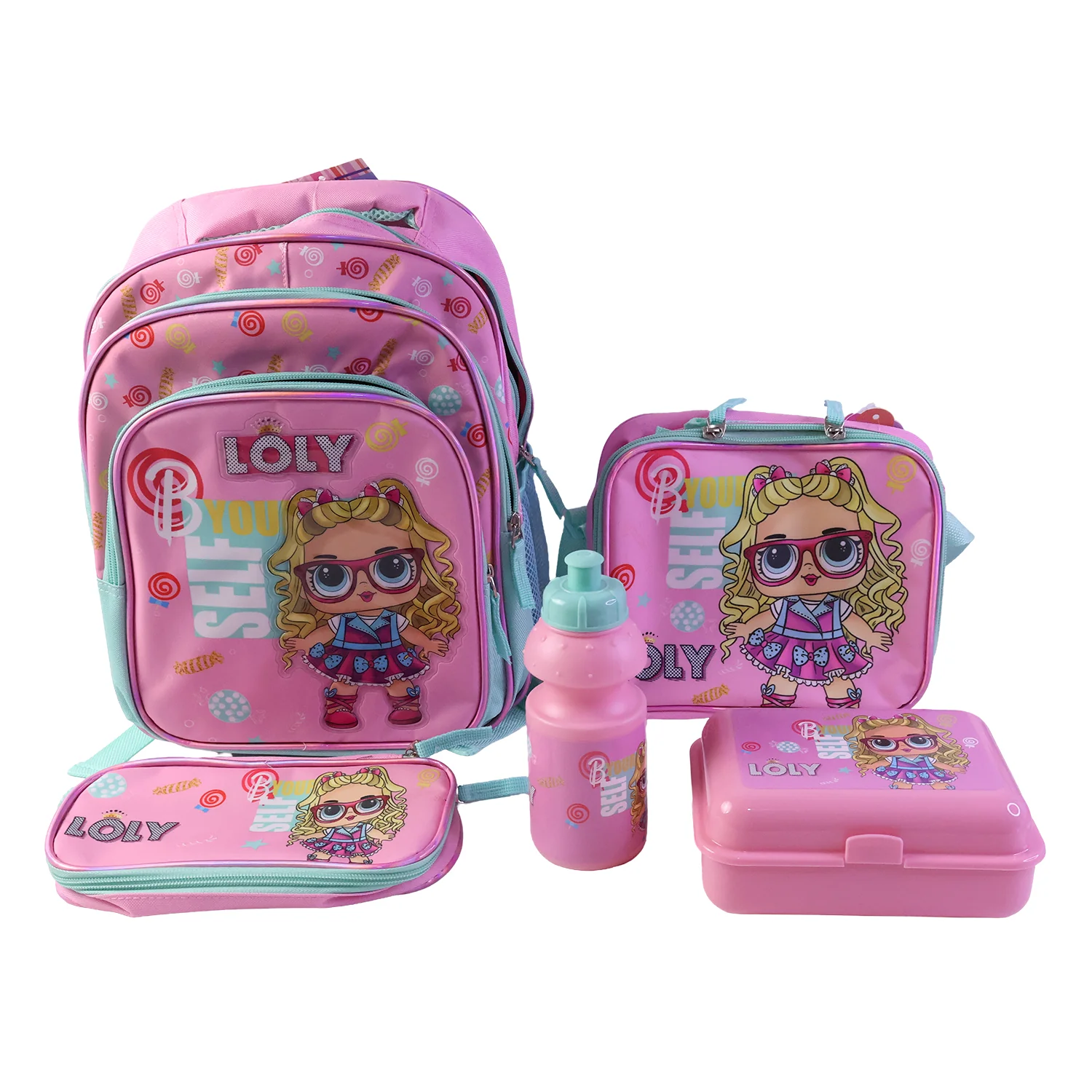 5 in 1 School Bag Set Includes Lunch Bag 14 Inch Bag  1 Set Mix - Image 4