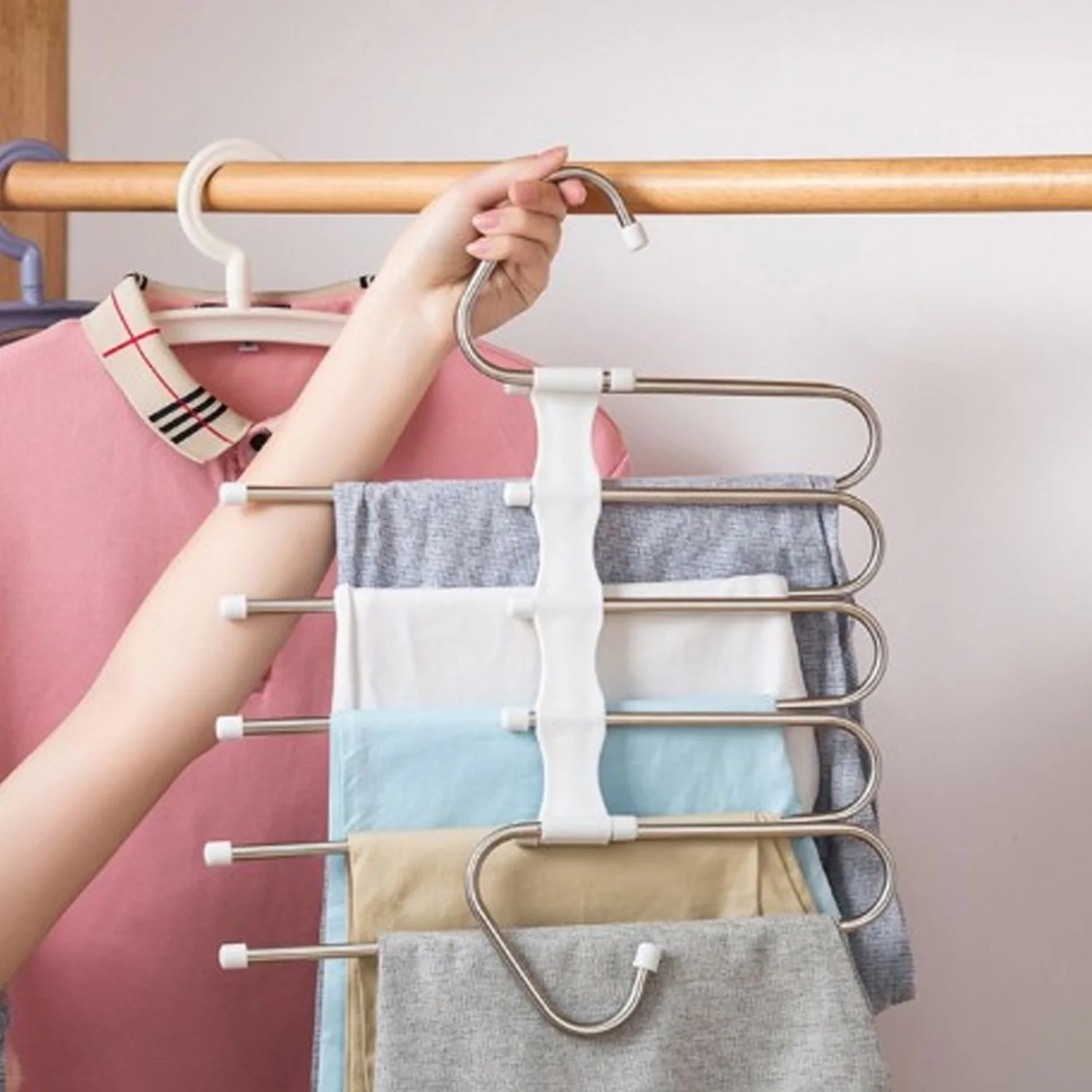 5 in 1 Stainless Steel Foldable Hangers for Clothes Hanging - Image 7